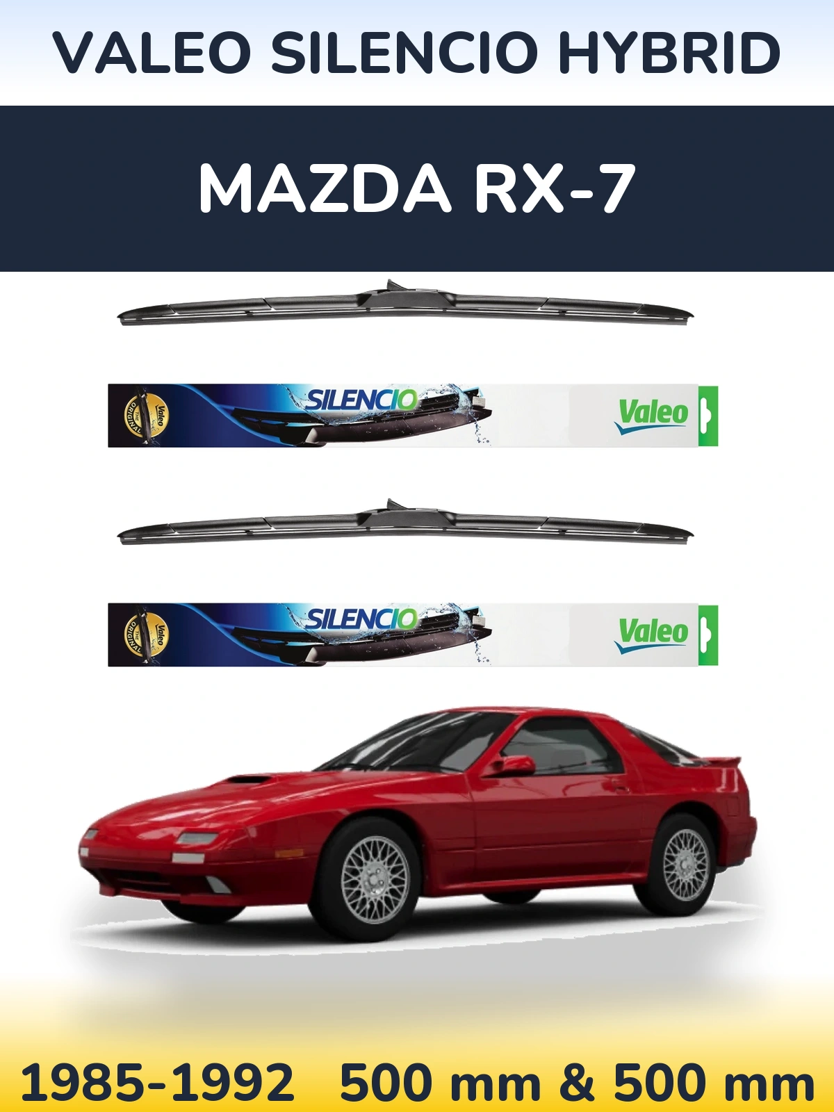 Torkarblad Valeo Silencio Hybrid för Mazda RX-7