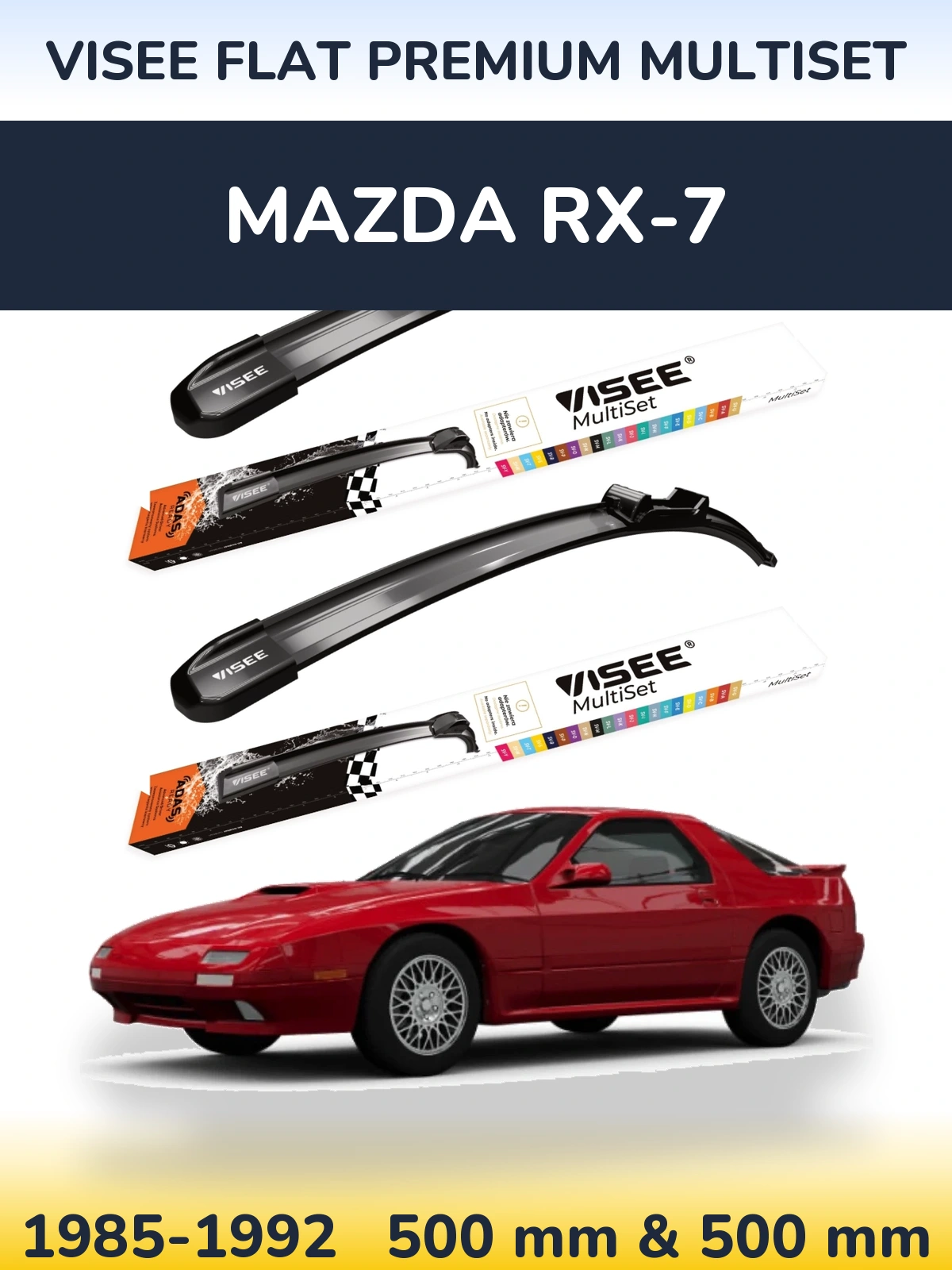 Torkarblad VISEE FLAT PREMIUM MultiSet för Mazda RX-7