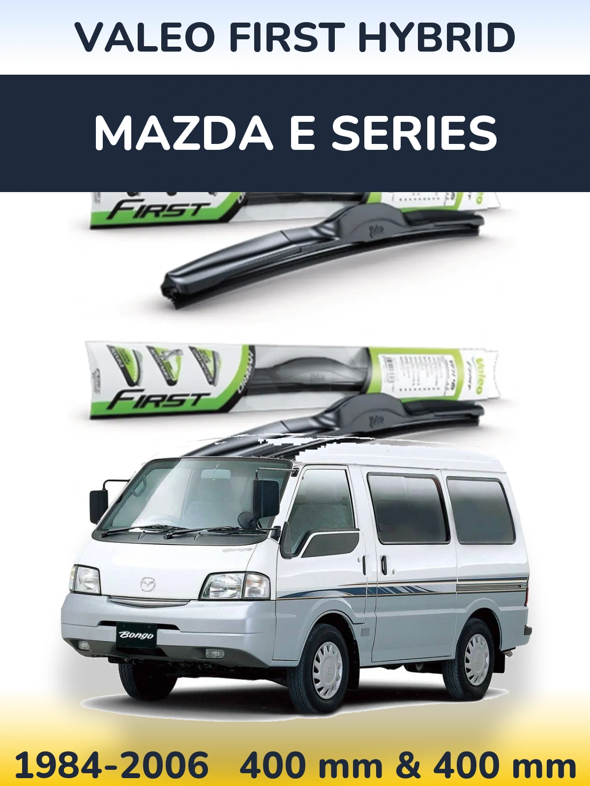 Комплект передних дворников Valeo First Hybrid 400 & 400 мм для Mazda E Series 1984-2006