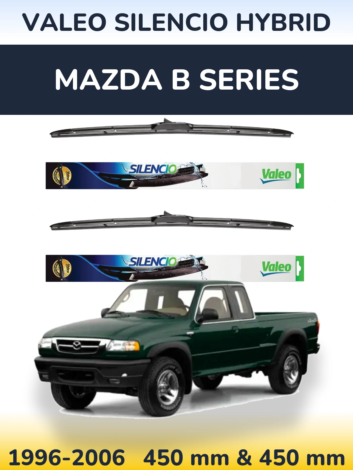 Torkarblad Valeo Silencio Hybrid för Mazda B Series
