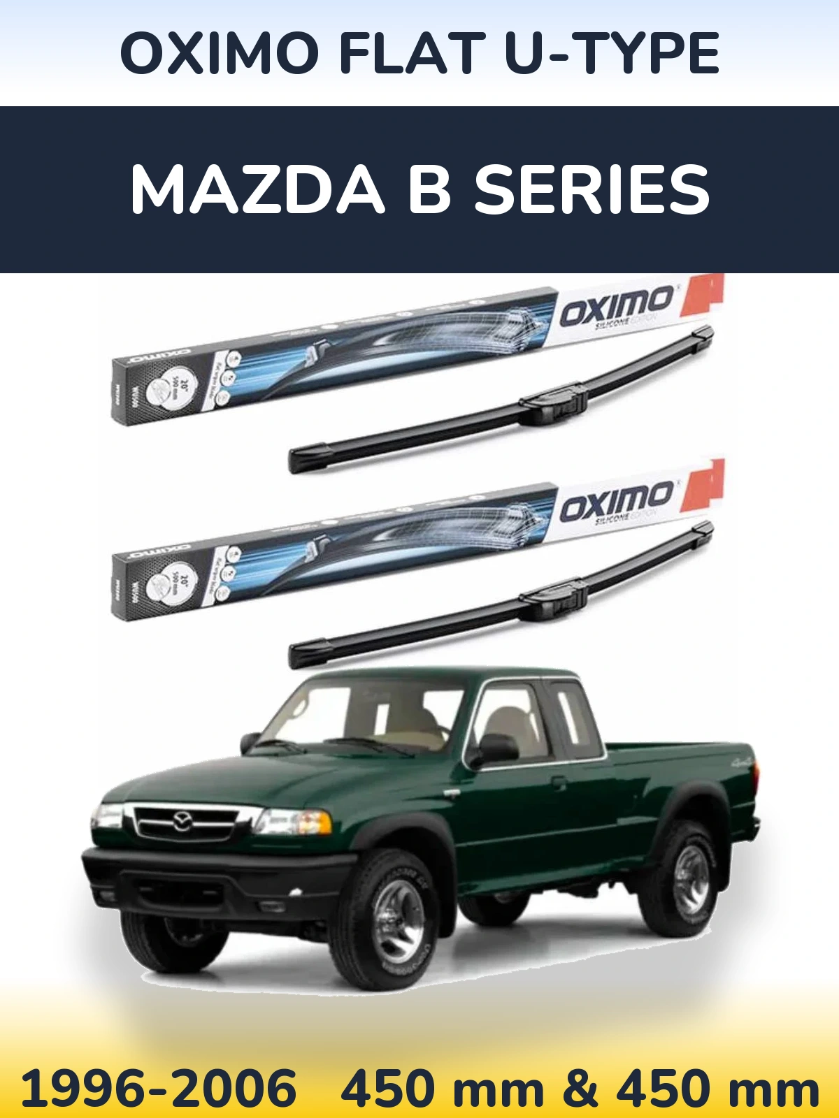 Torkarblad Oximo Flat U-type för Mazda B Series