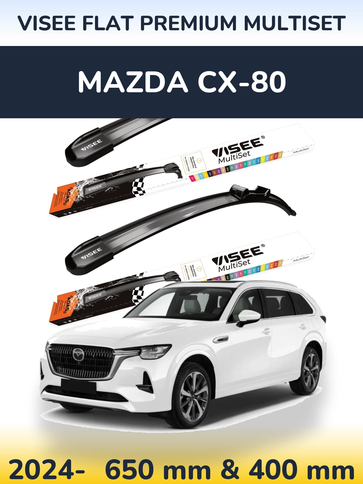Torkarblad VISEE FLAT PREMIUM MultiSet för Mazda CX-80
