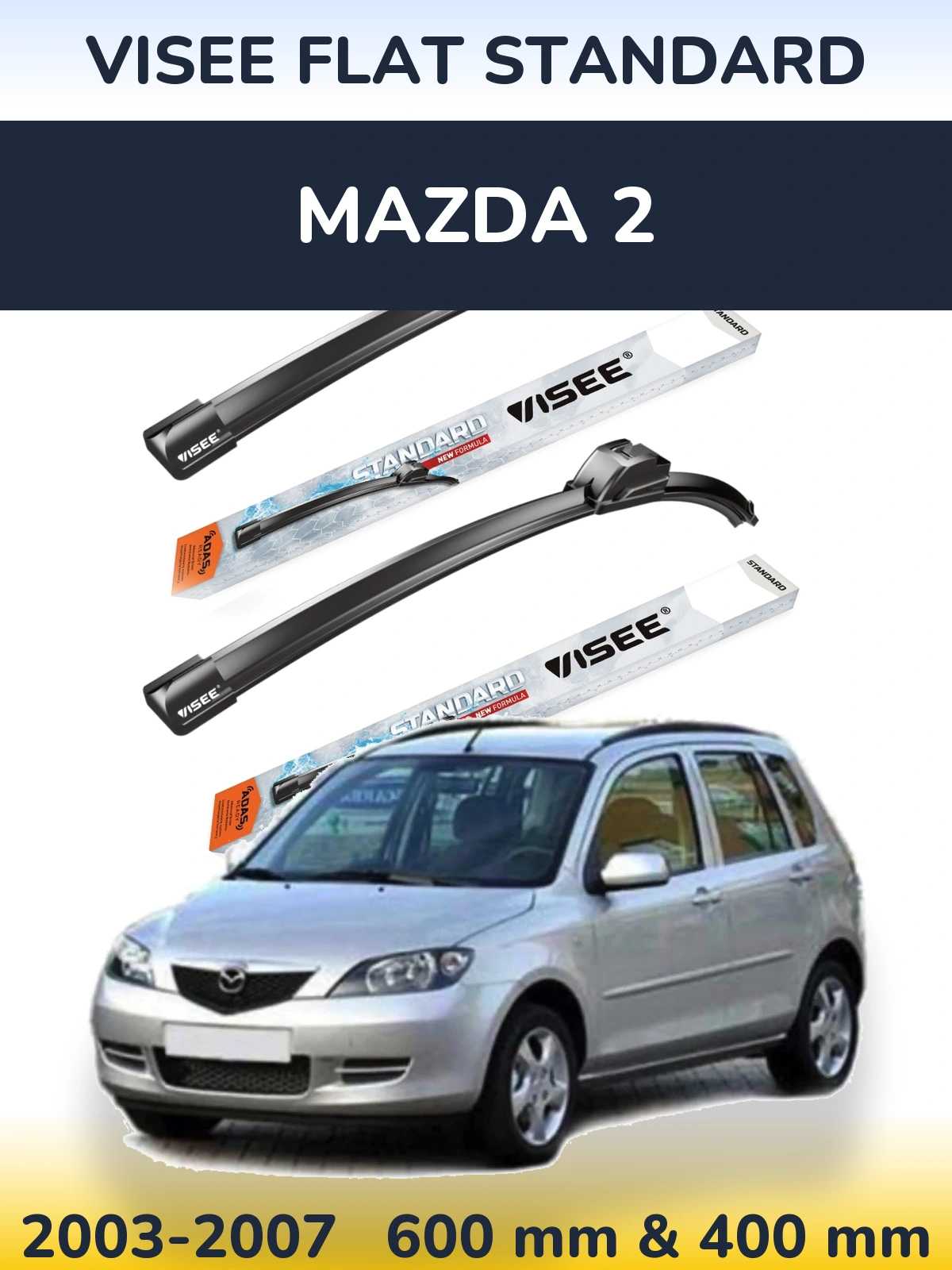 Torkarblad VISEE FLAT STANDARD för Mazda 2