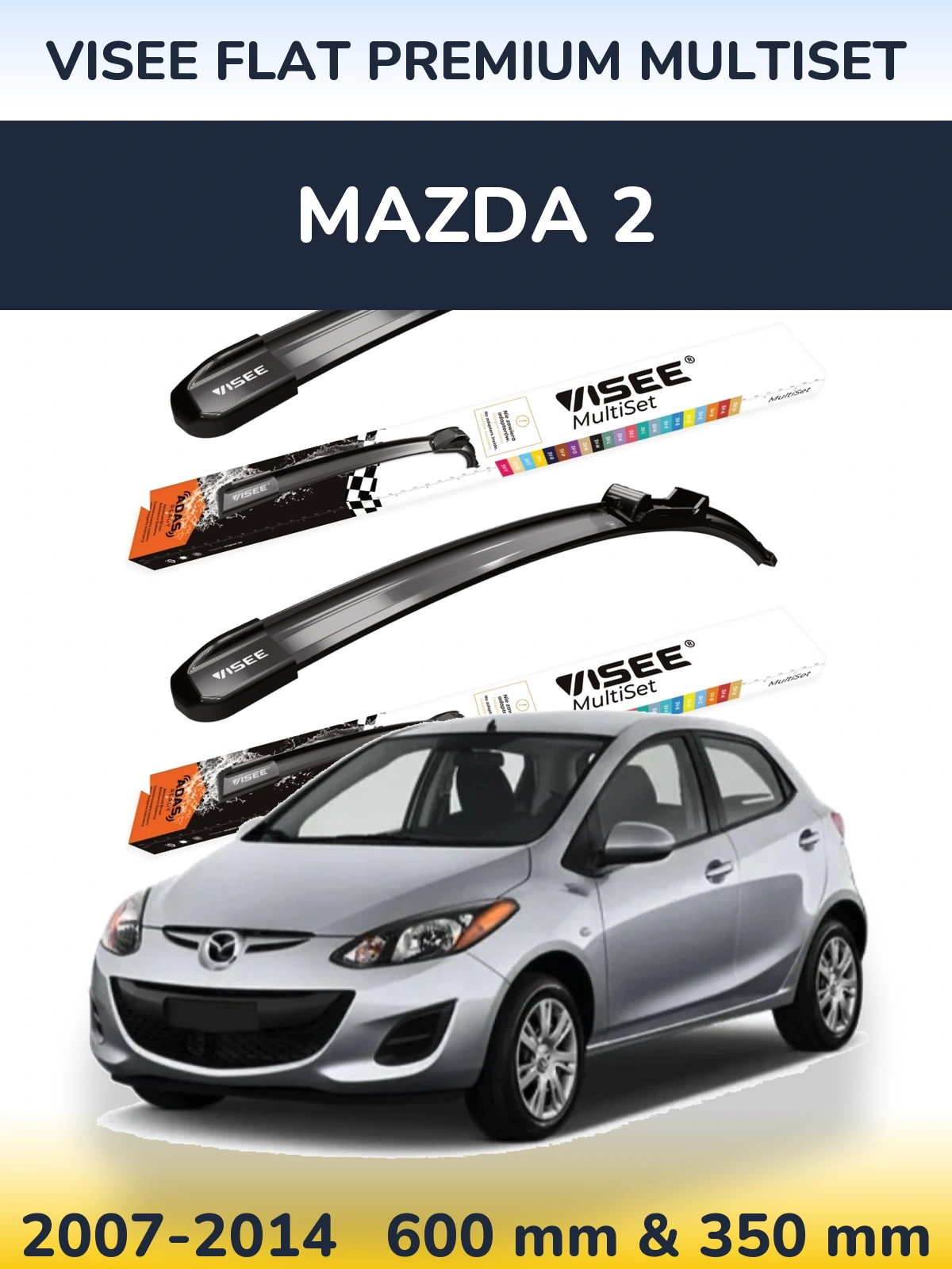 Torkarblad VISEE FLAT PREMIUM MultiSet för Mazda 2