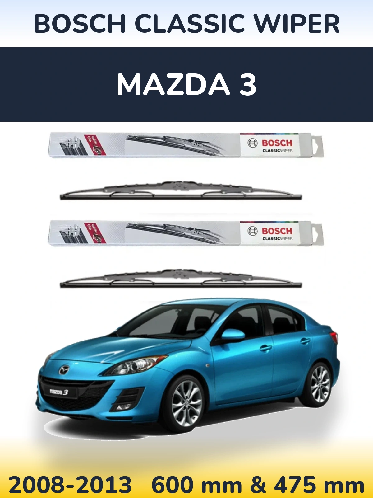 Torkarblad BOSCH Classic Wiper för Mazda 3