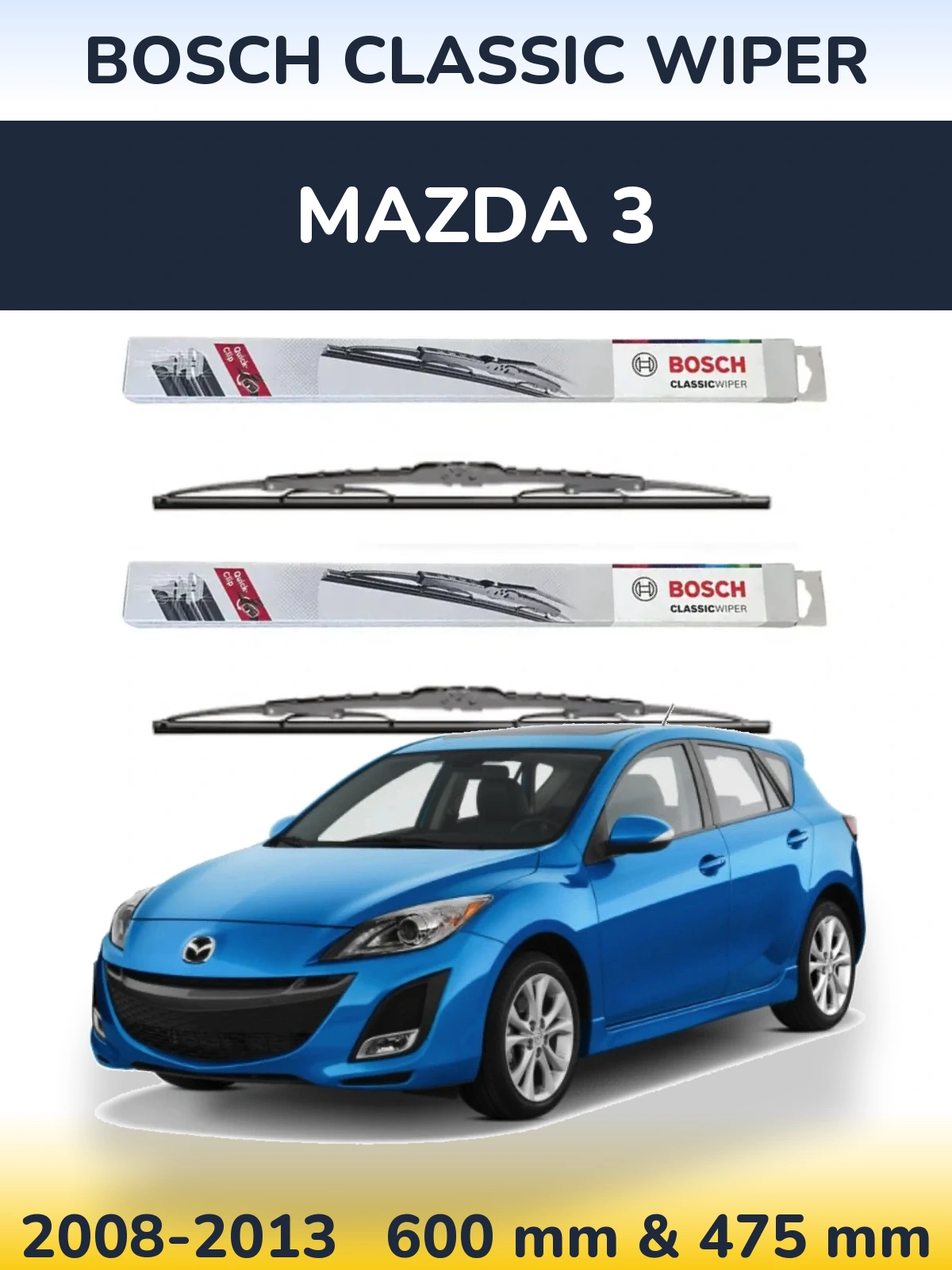 Torkarblad BOSCH Classic Wiper för Mazda 3