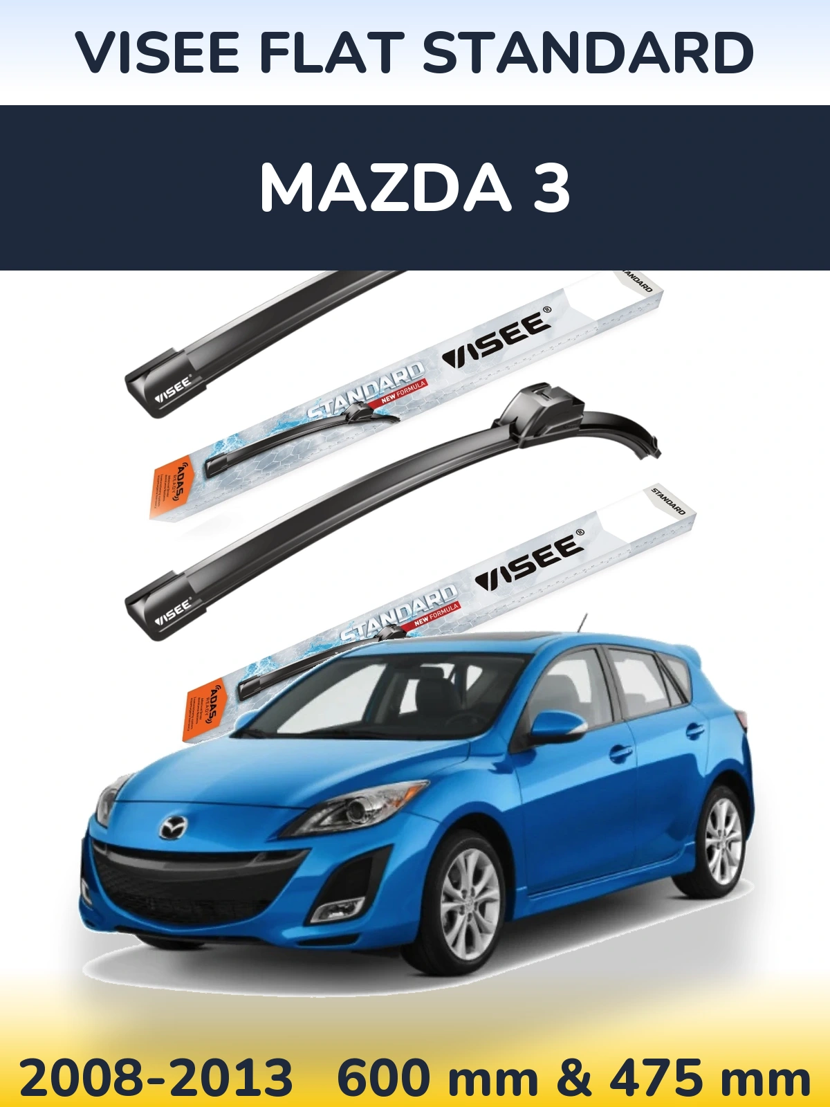 Torkarblad VISEE FLAT STANDARD för Mazda 3