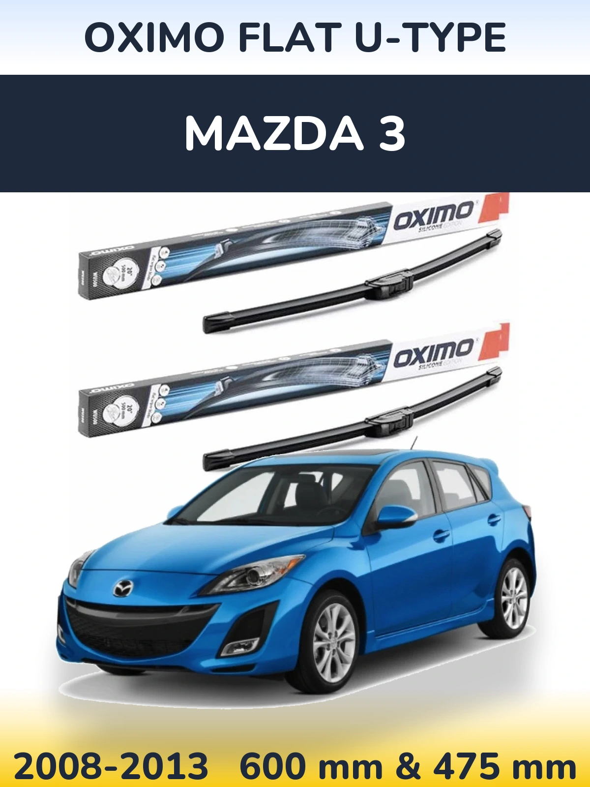 Torkarblad Oximo Flat U-type för Mazda 3