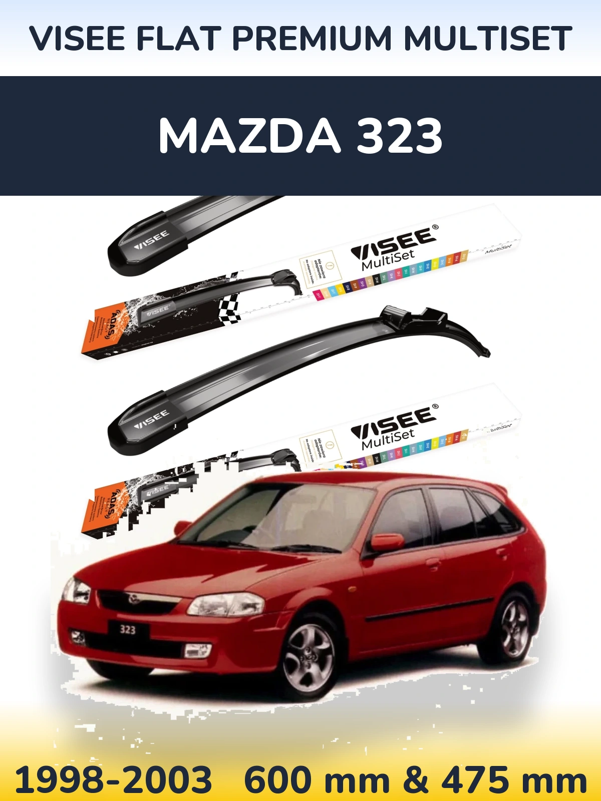 Torkarblad VISEE FLAT PREMIUM MultiSet för Mazda 323