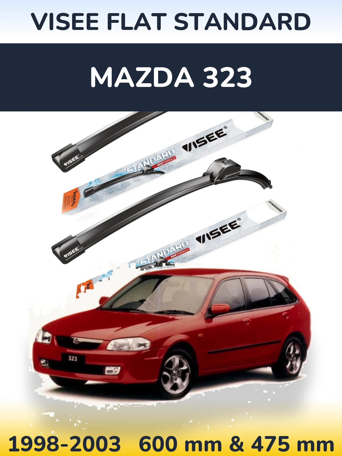 Torkarblad VISEE FLAT STANDARD för Mazda 323