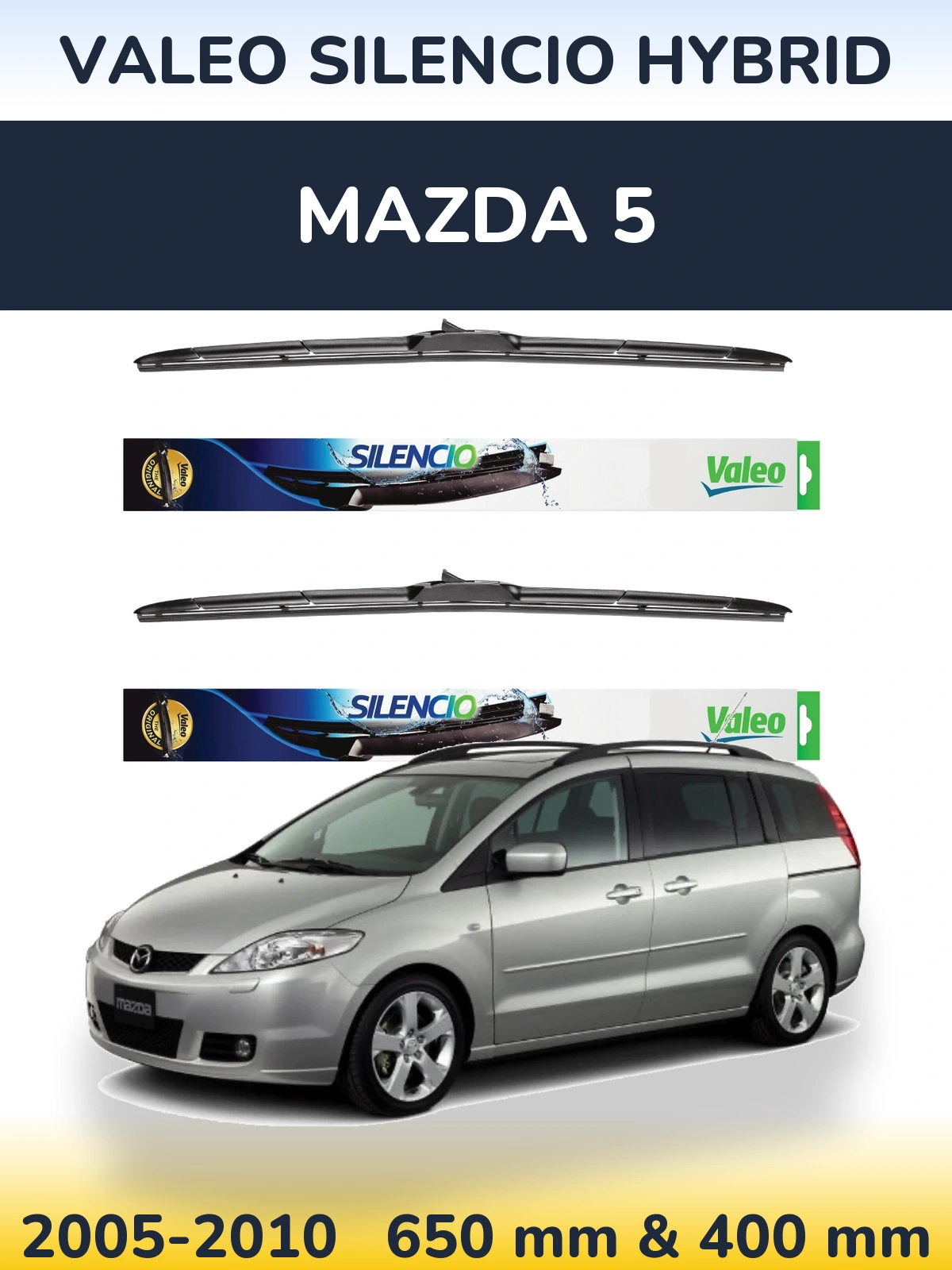 Torkarblad Valeo Silencio Hybrid för Mazda 5