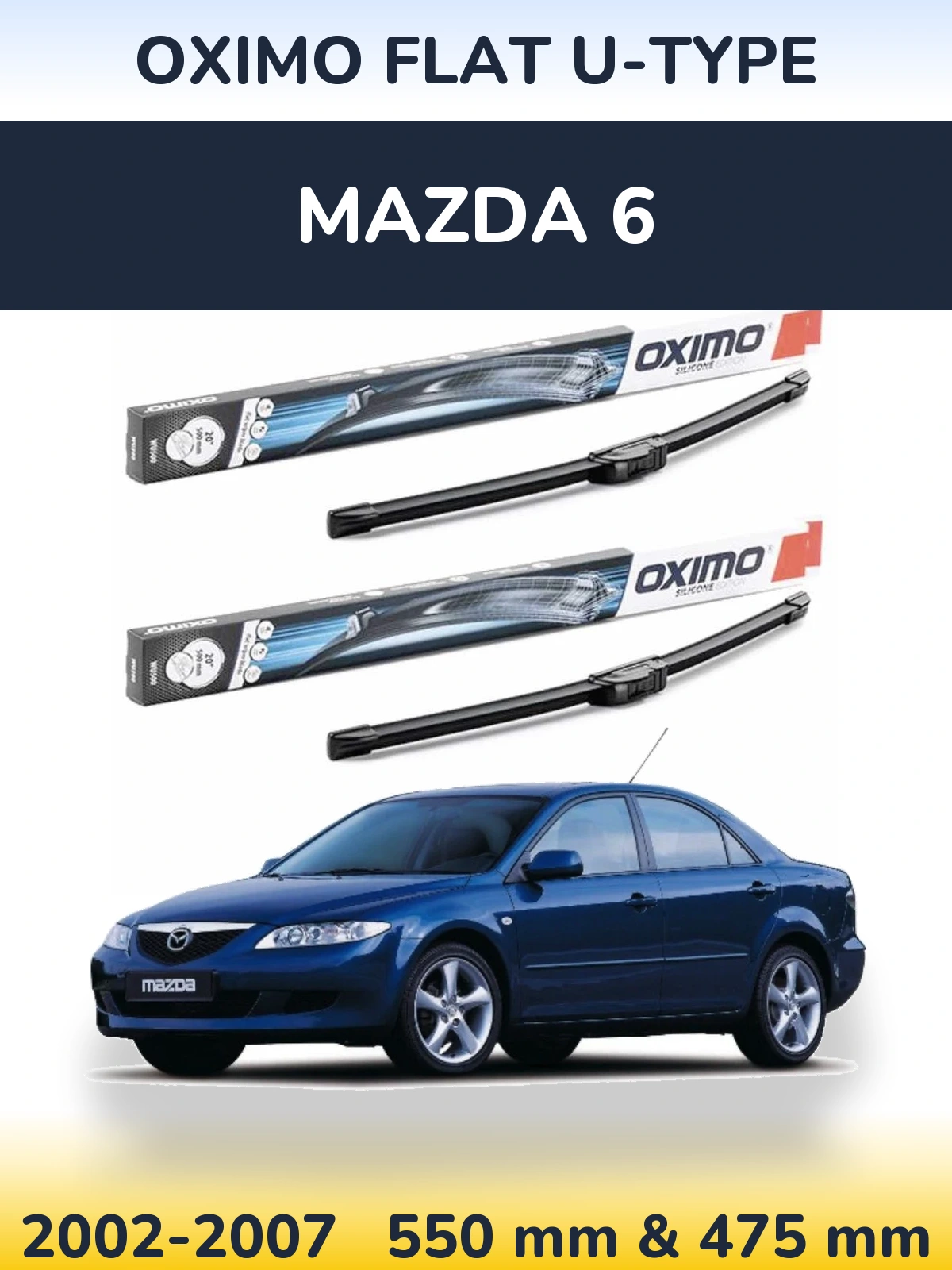Torkarblad Oximo Flat U-type för Mazda 6