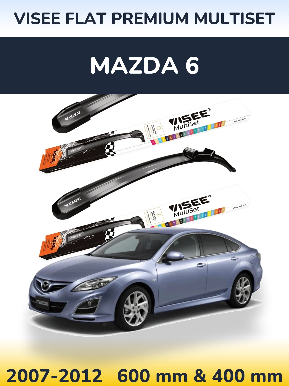 Torkarblad VISEE FLAT PREMIUM MultiSet för Mazda 6