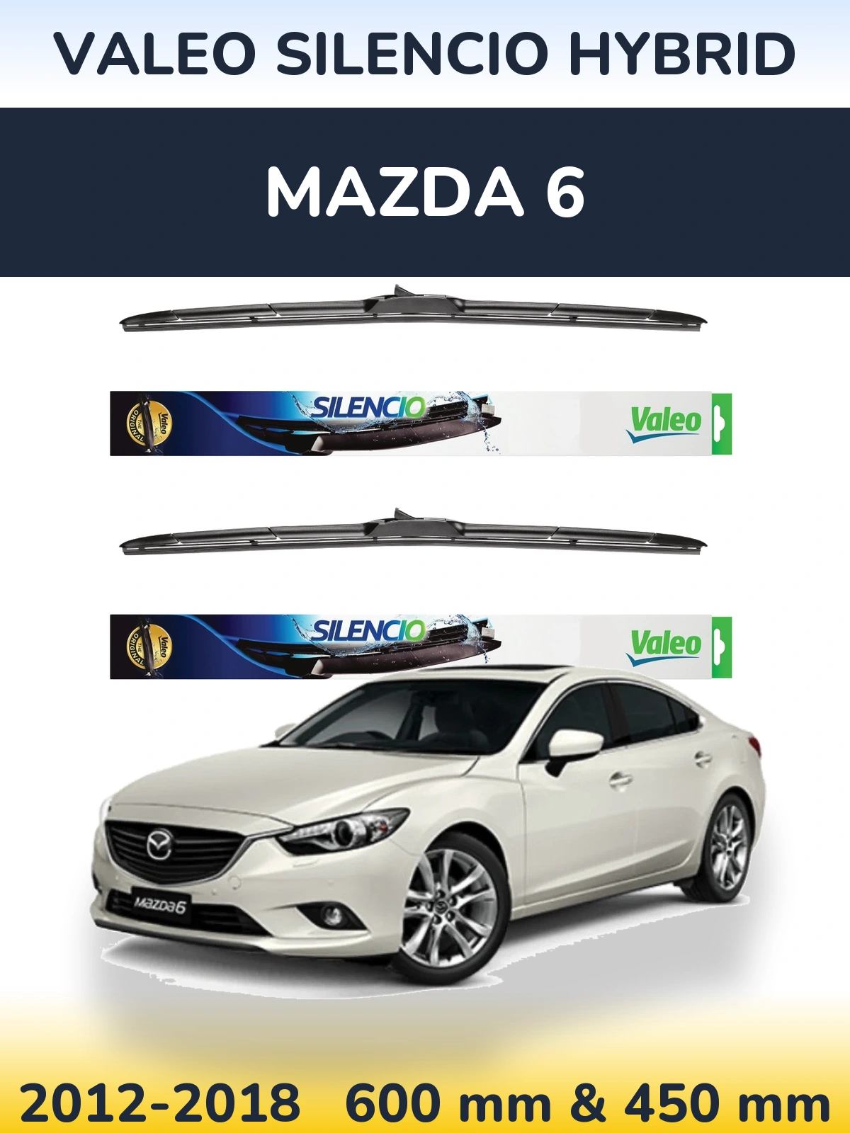Torkarblad Valeo Silencio Hybrid för Mazda 6