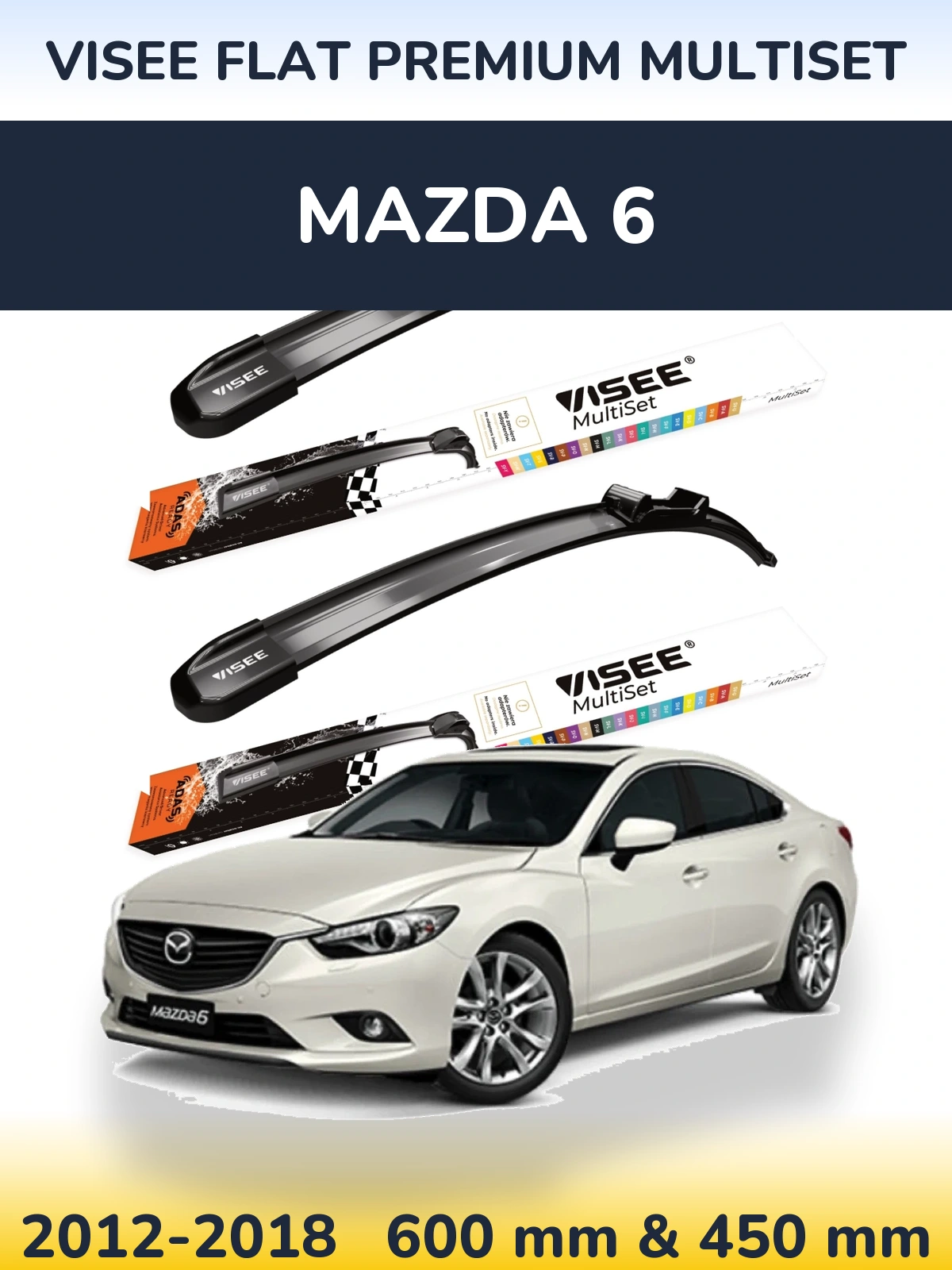 Torkarblad VISEE FLAT PREMIUM MultiSet för Mazda 6