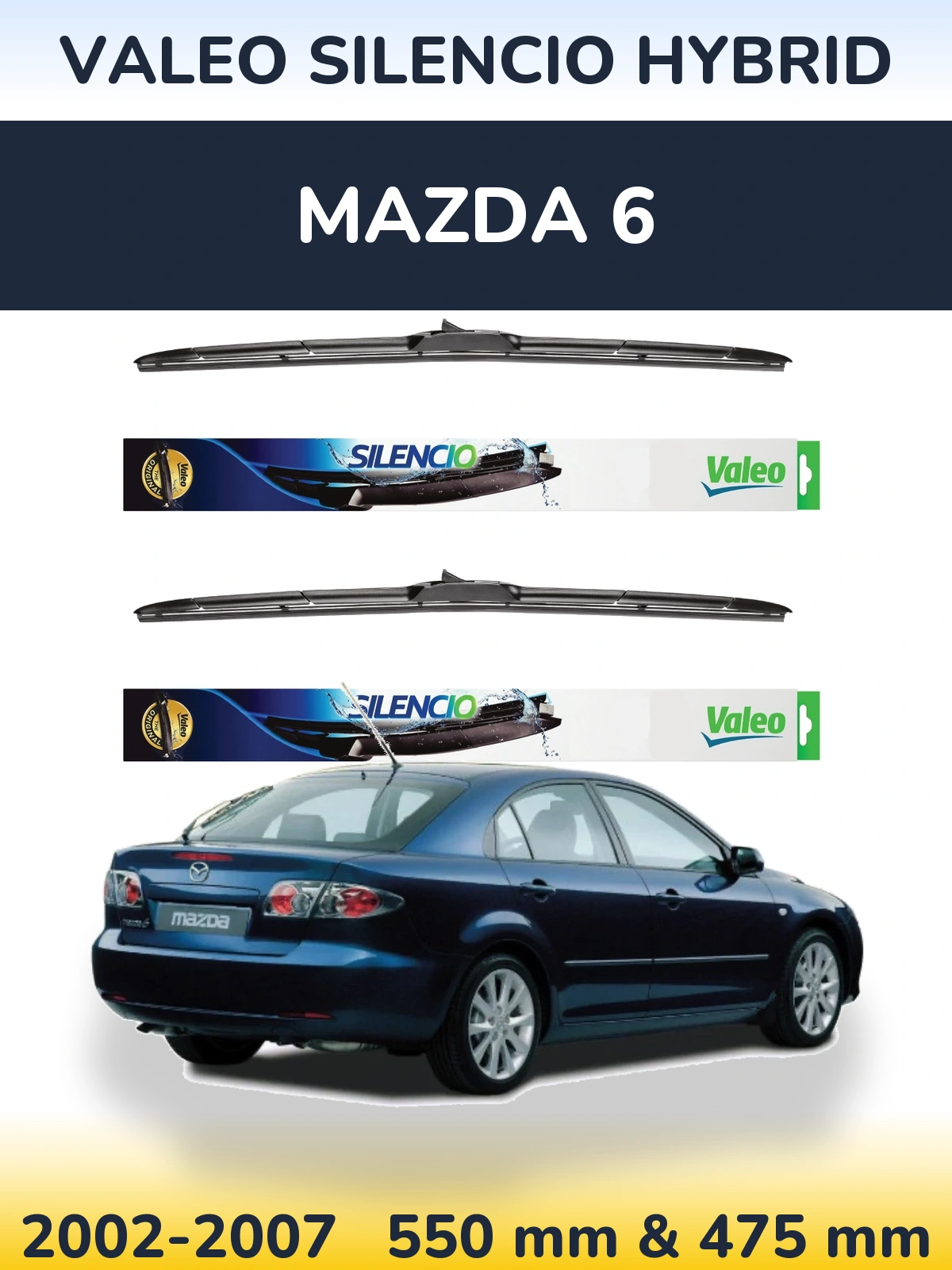 Torkarblad Valeo Silencio Hybrid för Mazda 6