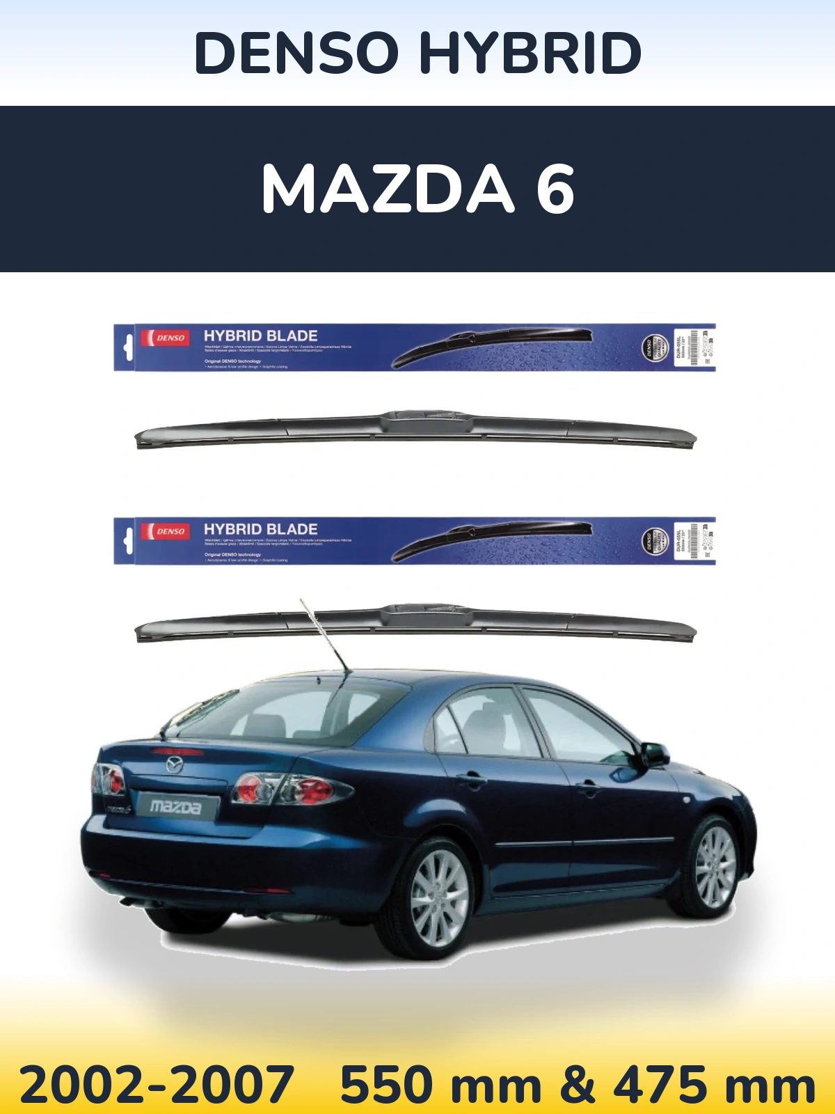 Torkarblad Denso Hybrid för Mazda 6