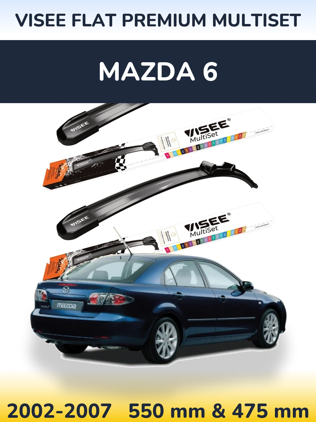 Torkarblad VISEE FLAT PREMIUM MultiSet för Mazda 6