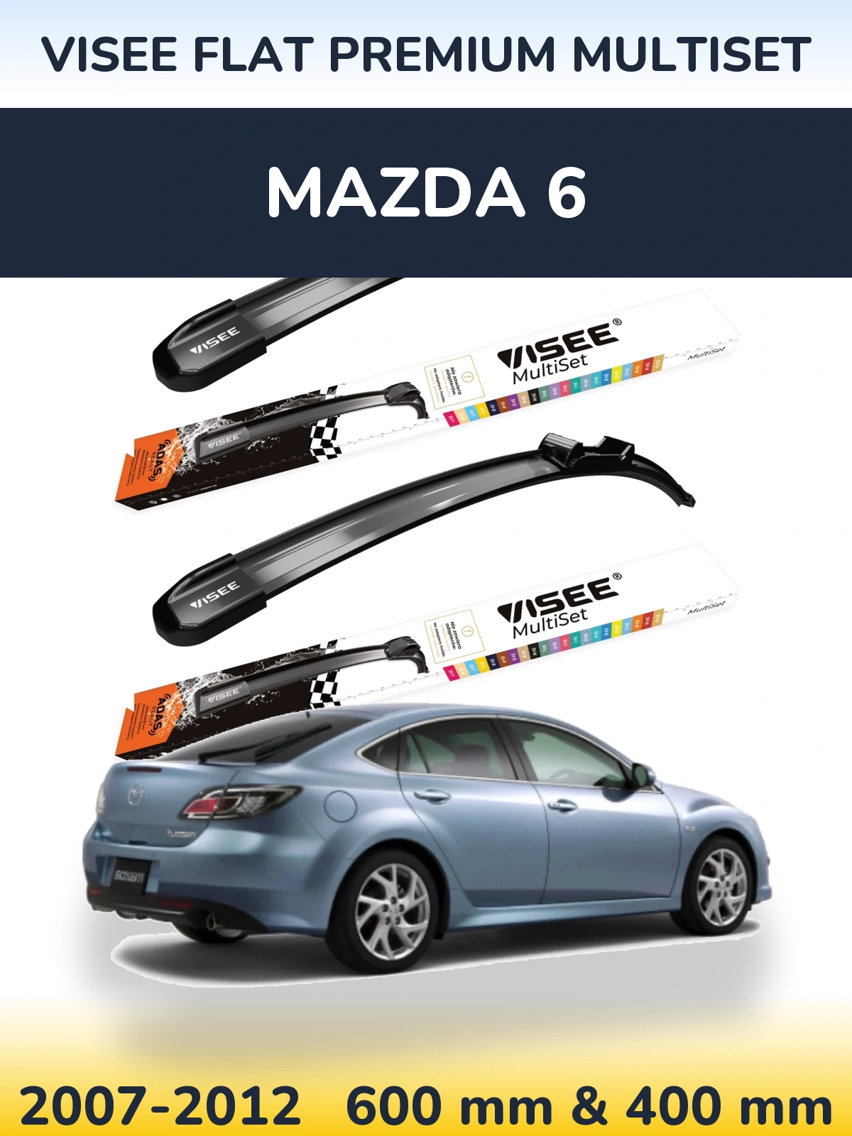 Torkarblad VISEE FLAT PREMIUM MultiSet för Mazda 6