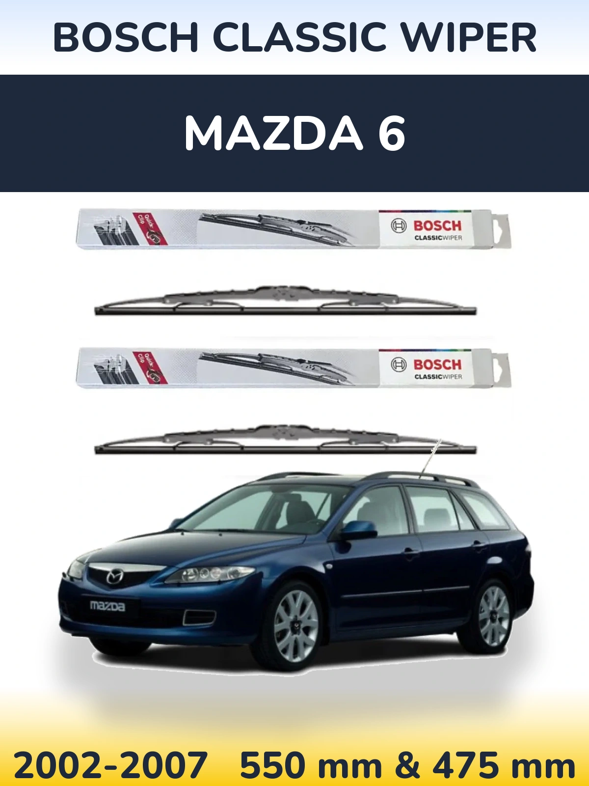 Torkarblad BOSCH Classic Wiper för Mazda 6