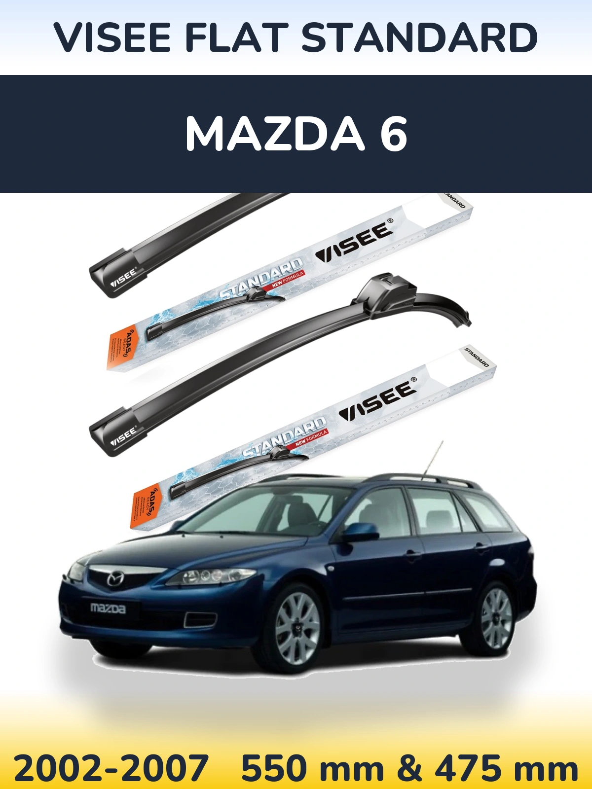 Torkarblad VISEE FLAT STANDARD för Mazda 6
