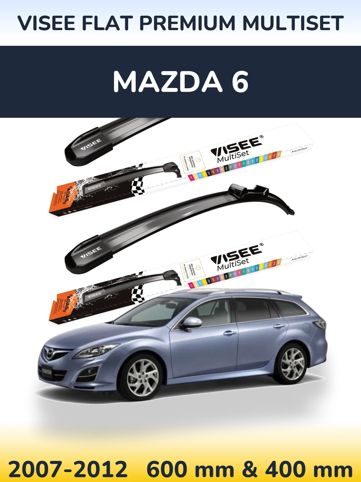 Torkarblad VISEE FLAT PREMIUM MultiSet för Mazda 6