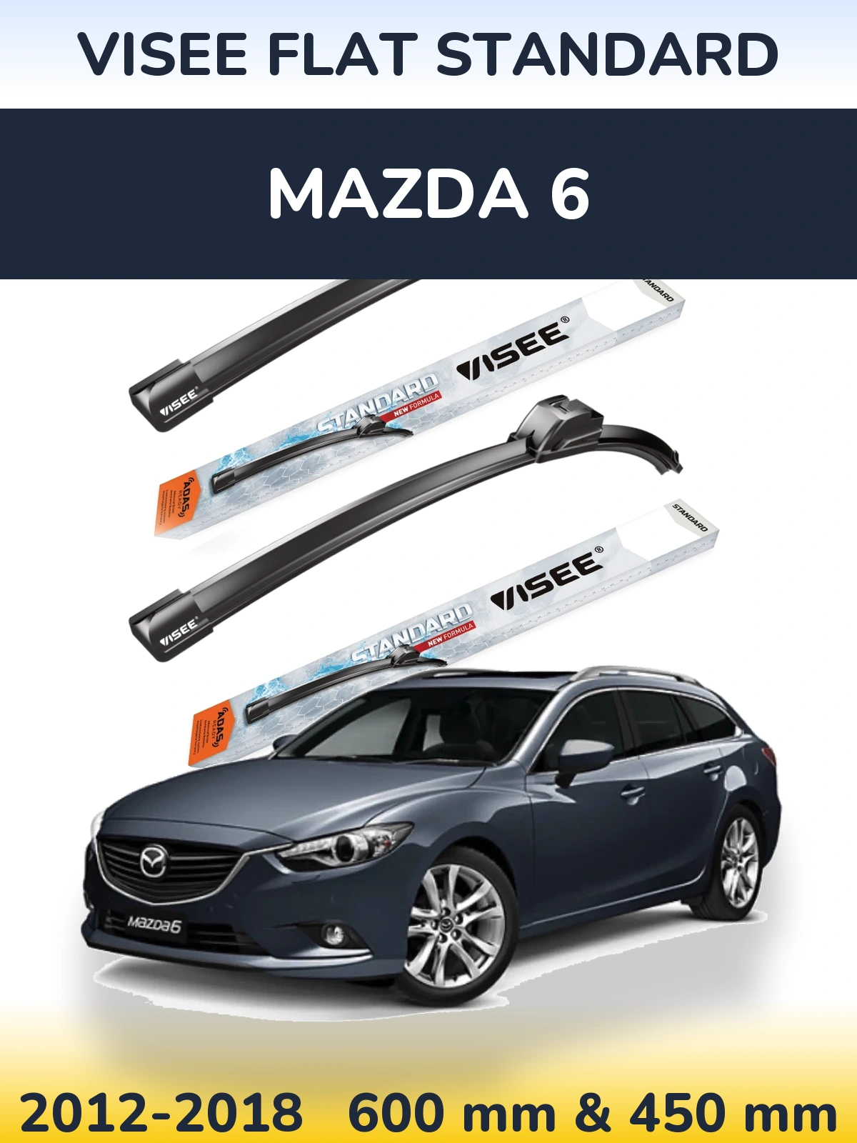 Torkarblad VISEE FLAT STANDARD för Mazda 6