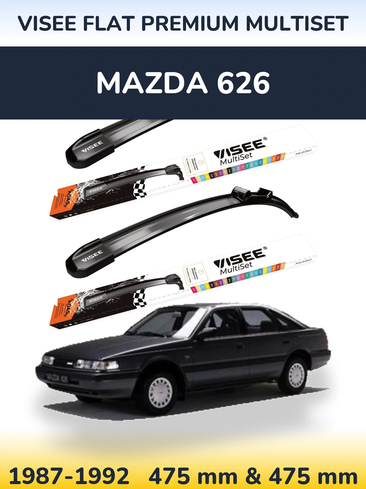 Torkarblad VISEE FLAT PREMIUM MultiSet för Mazda 626