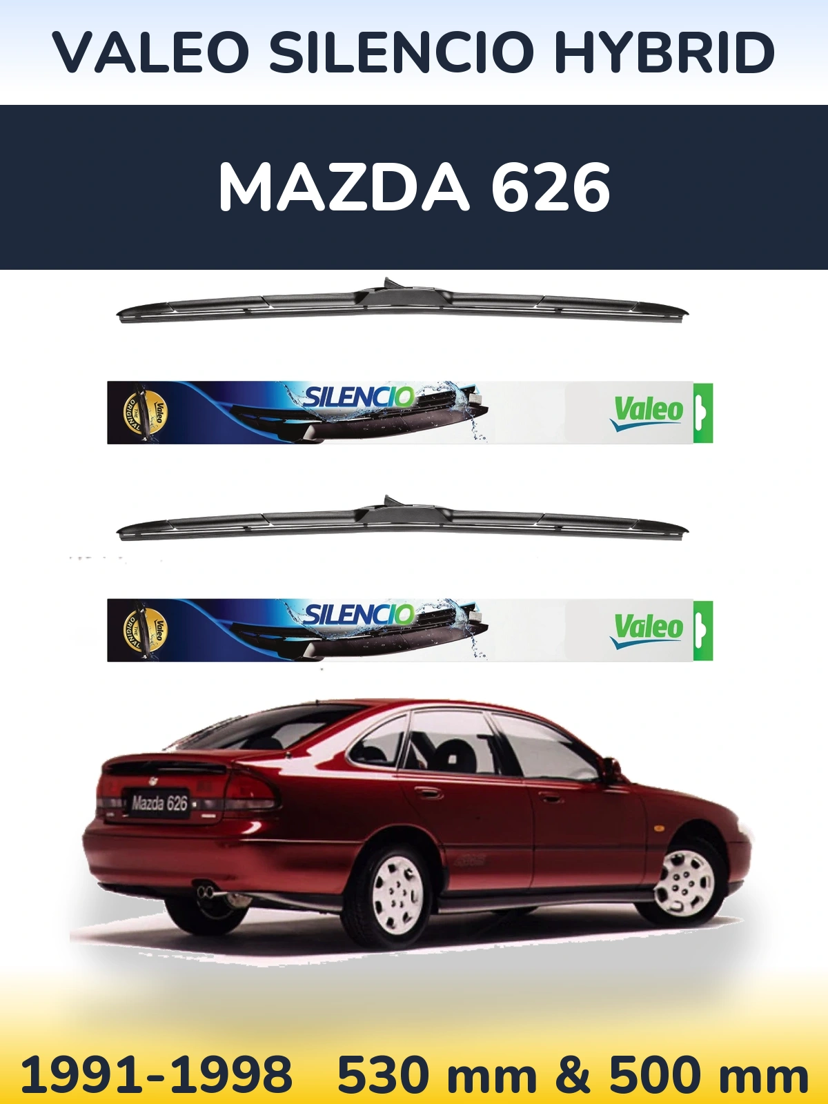 Torkarblad Valeo Silencio Hybrid för Mazda 626