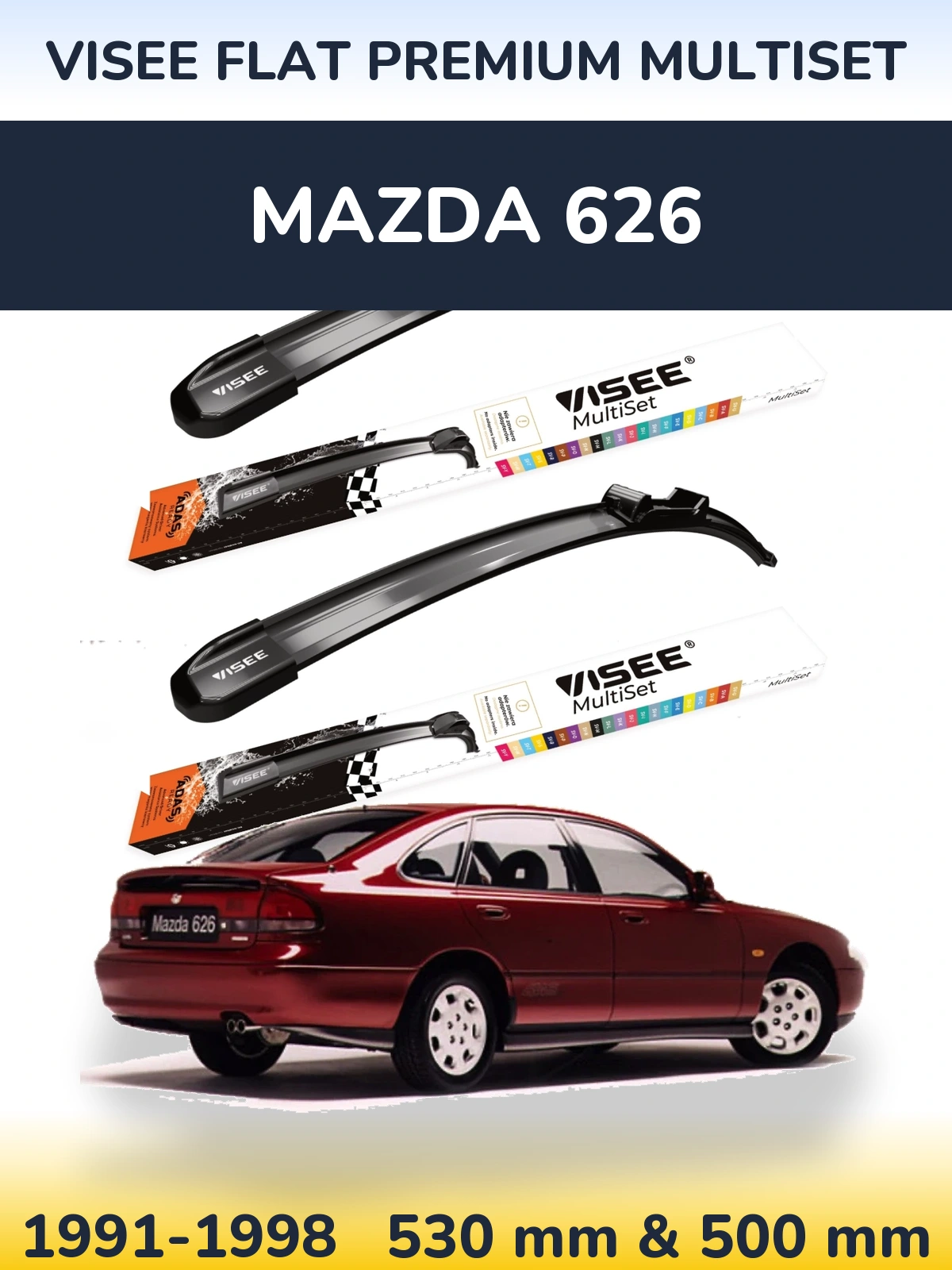 Torkarblad VISEE FLAT PREMIUM MultiSet för Mazda 626