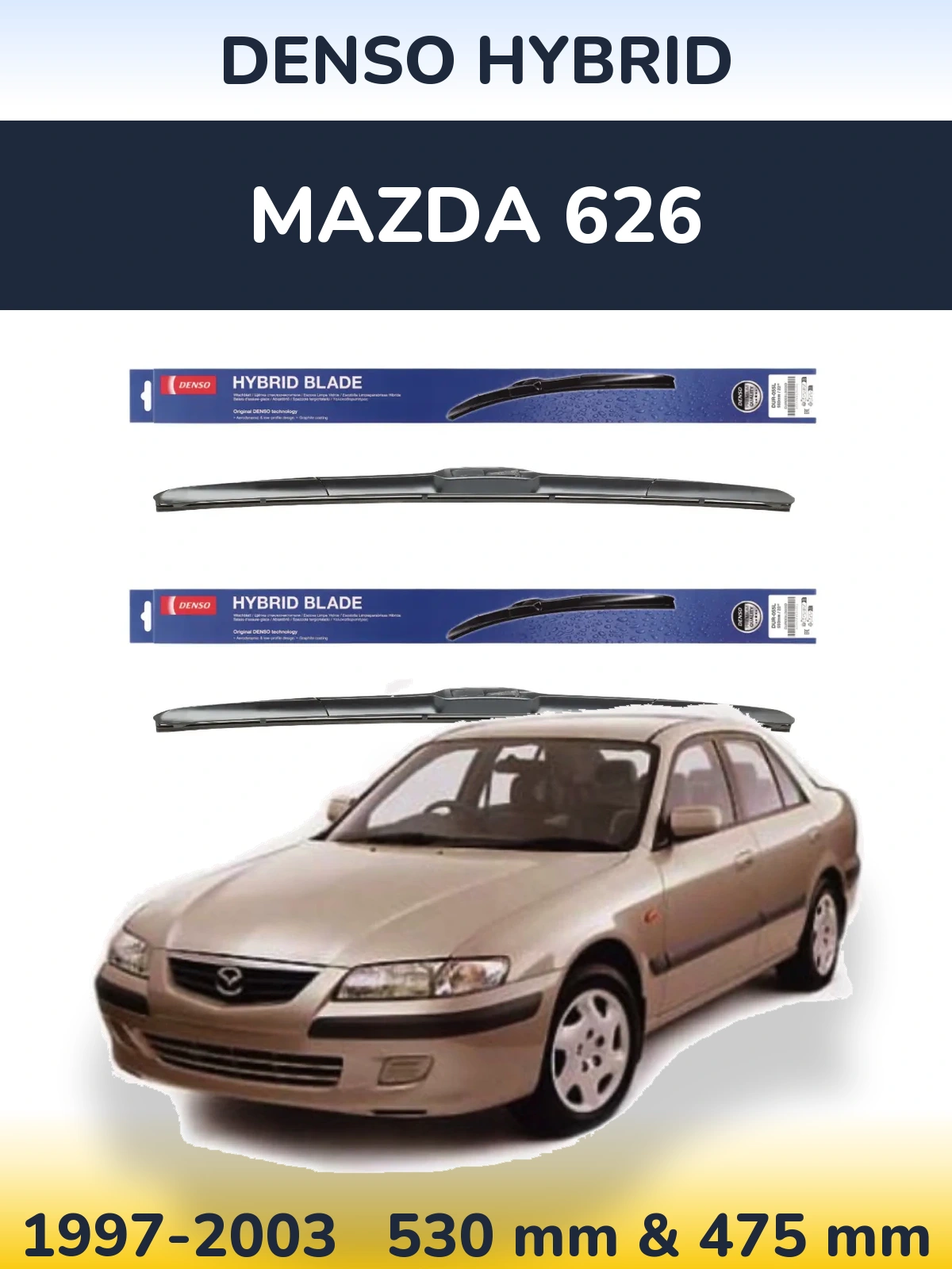 Torkarblad Denso Hybrid för Mazda 626