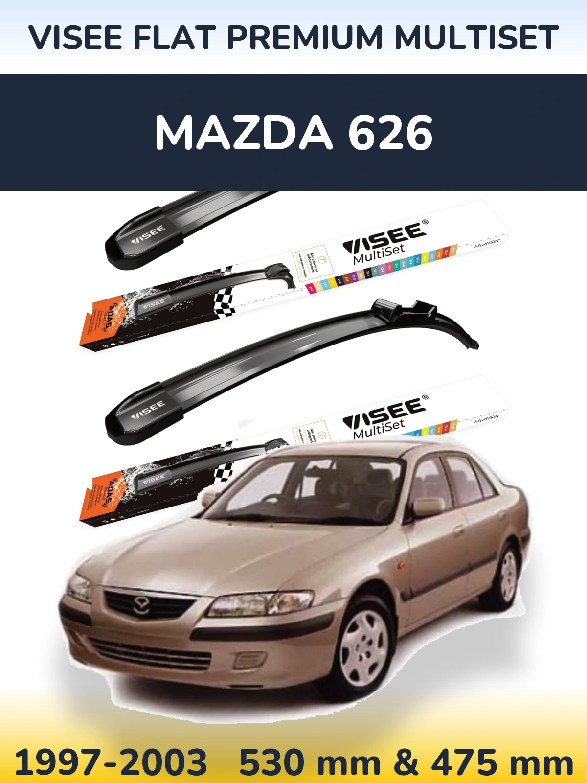 Torkarblad VISEE FLAT PREMIUM MultiSet för Mazda 626