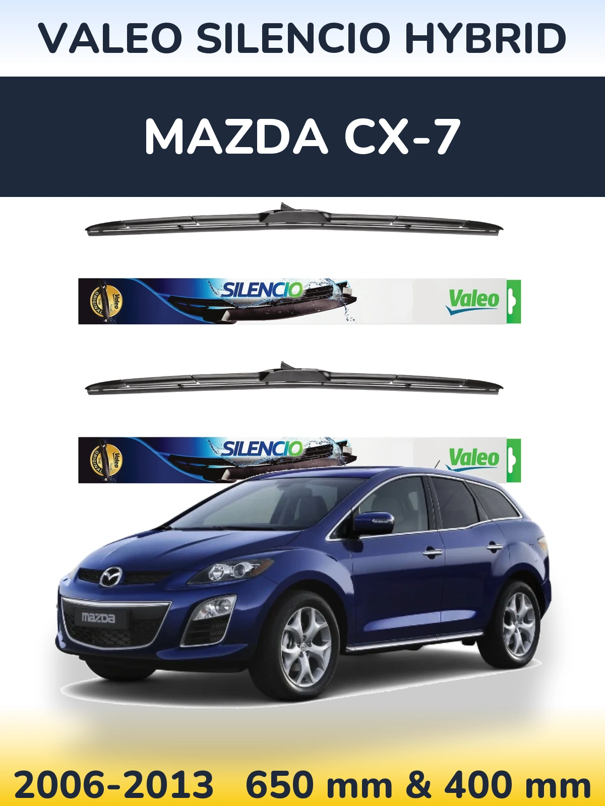 Torkarblad Valeo Silencio Hybrid för Mazda CX-7