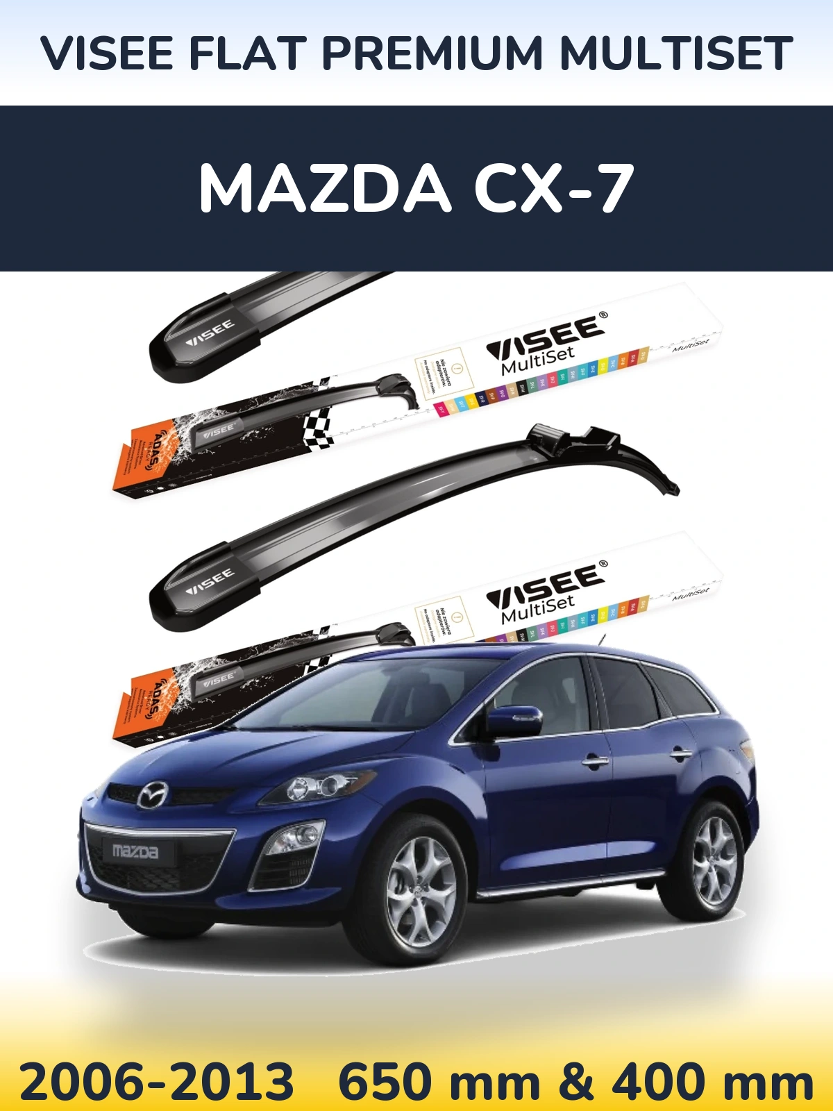 Torkarblad VISEE FLAT PREMIUM MultiSet för Mazda CX-7