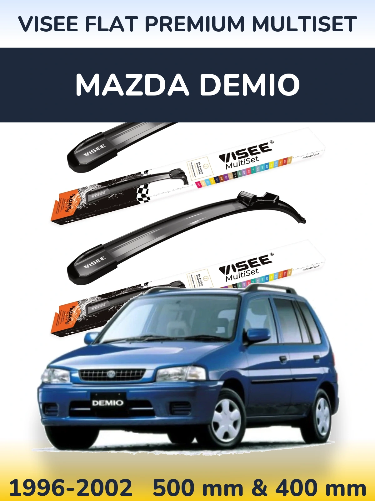 Torkarblad VISEE FLAT PREMIUM MultiSet för Mazda Demio