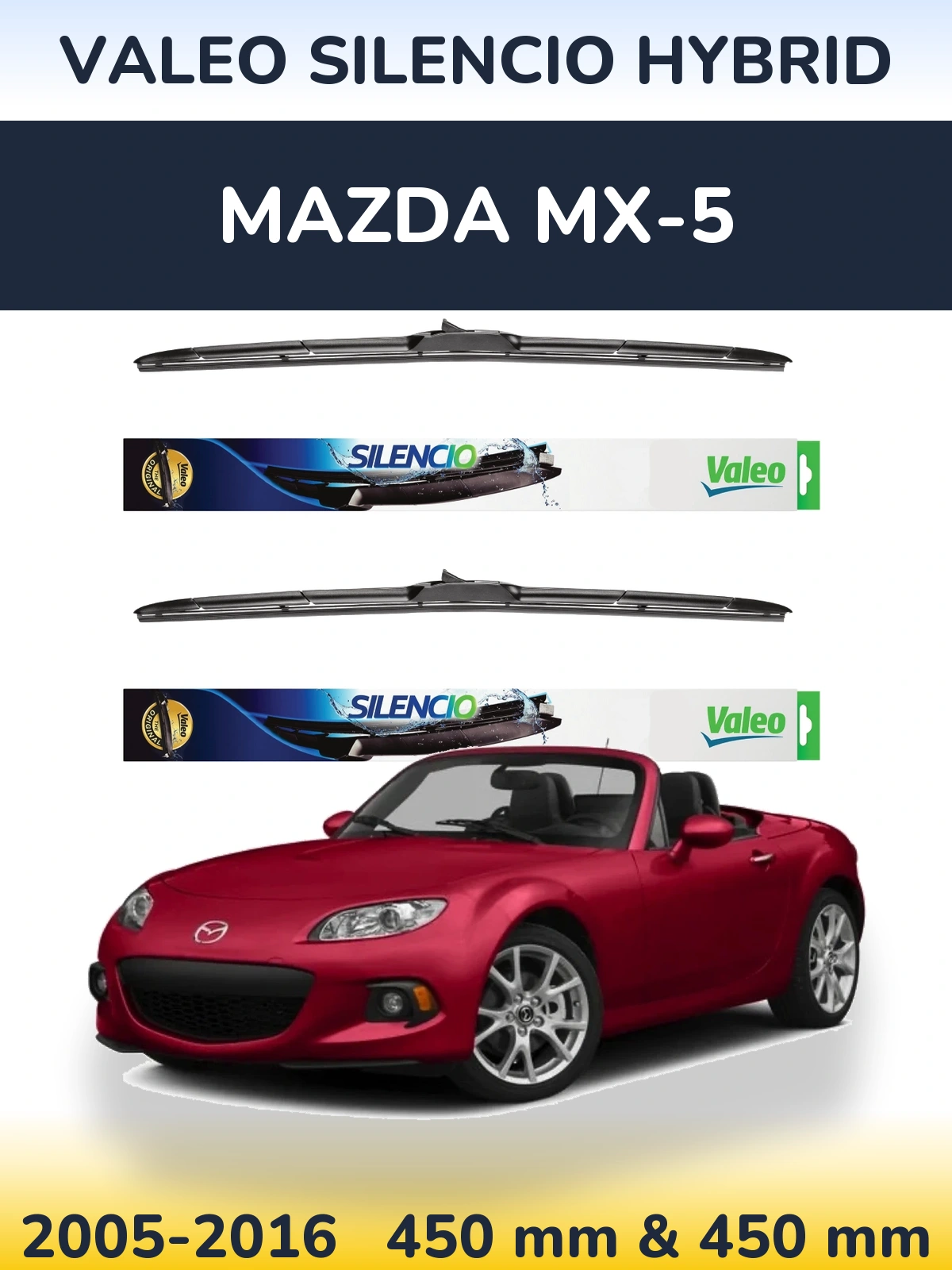 Torkarblad Valeo Silencio Hybrid för Mazda MX-5