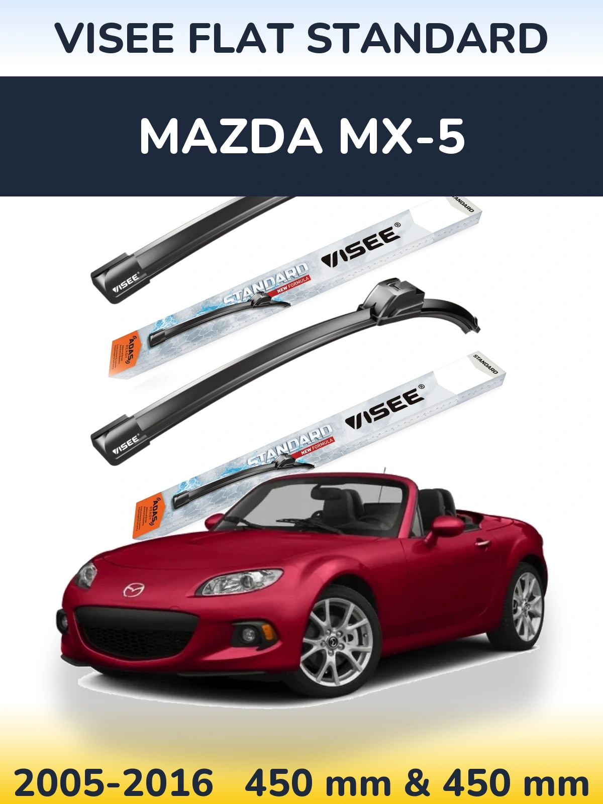 Torkarblad VISEE FLAT STANDARD för Mazda MX-5