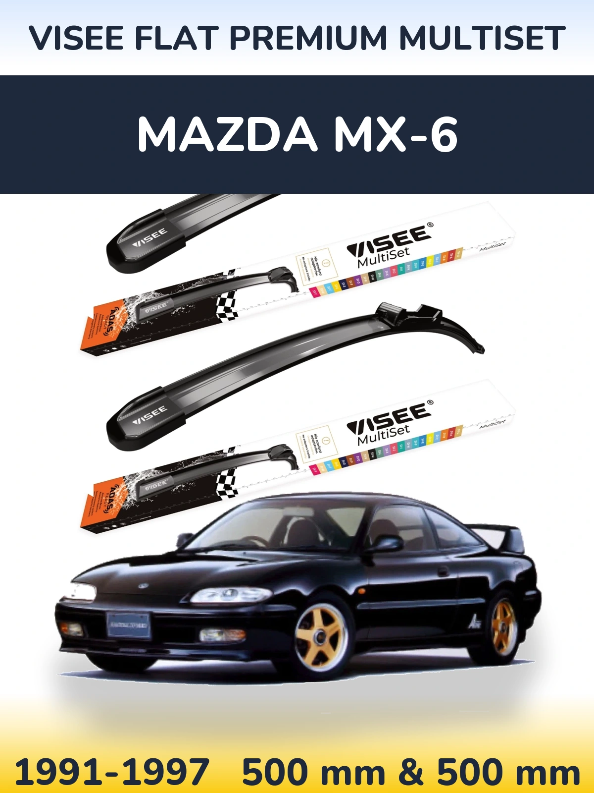 Torkarblad VISEE FLAT PREMIUM MultiSet för Mazda MX-6