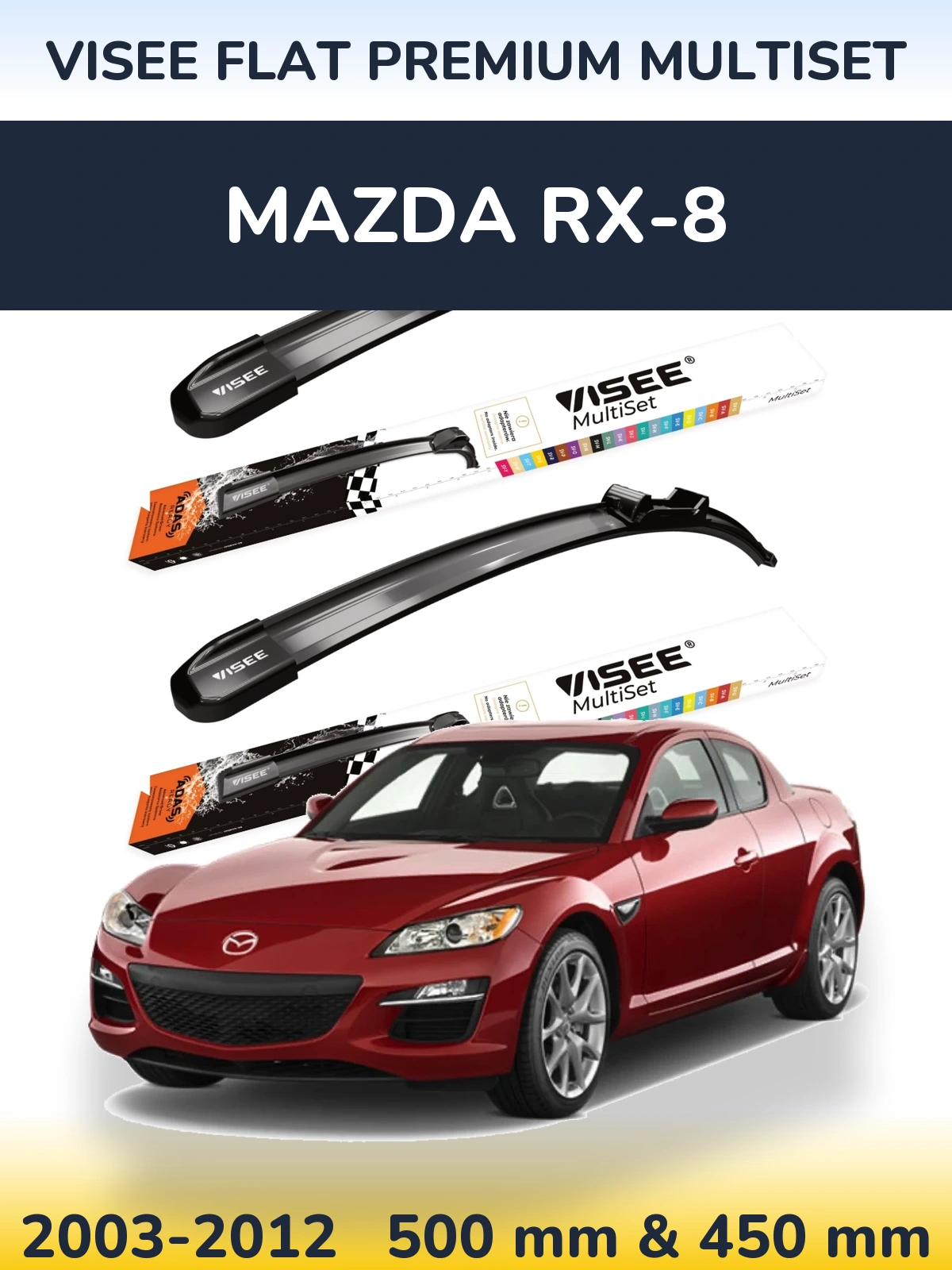 Torkarblad VISEE FLAT PREMIUM MultiSet för Mazda RX-8