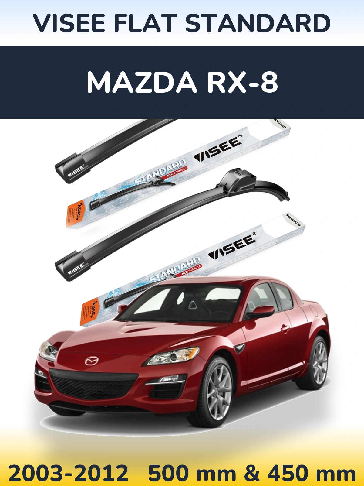 Torkarblad VISEE FLAT STANDARD för Mazda RX-8