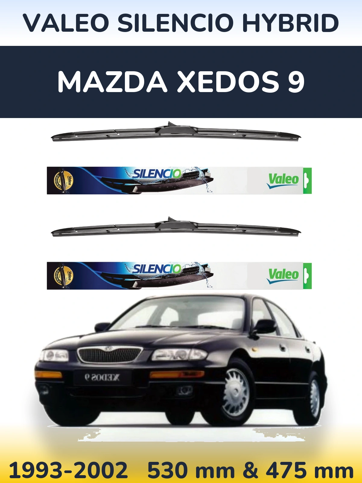 Torkarblad Valeo Silencio Hybrid för Mazda Xedos 9