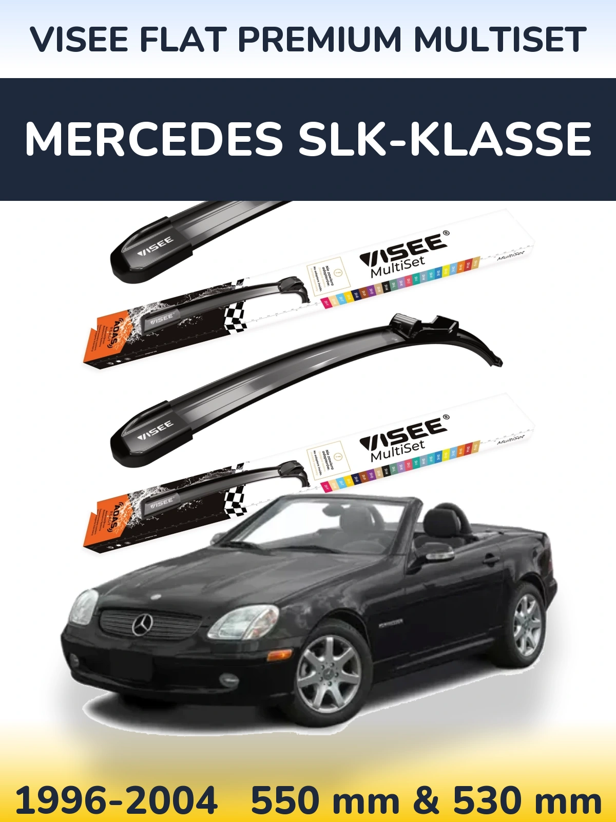 Torkarblad VISEE FLAT PREMIUM MultiSet för Mercedes SLK-Klasse