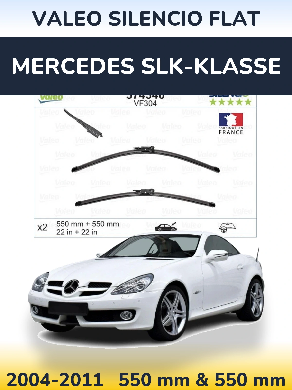 Torkarblad Valeo Silencio Flat för Mercedes SLK-Klasse