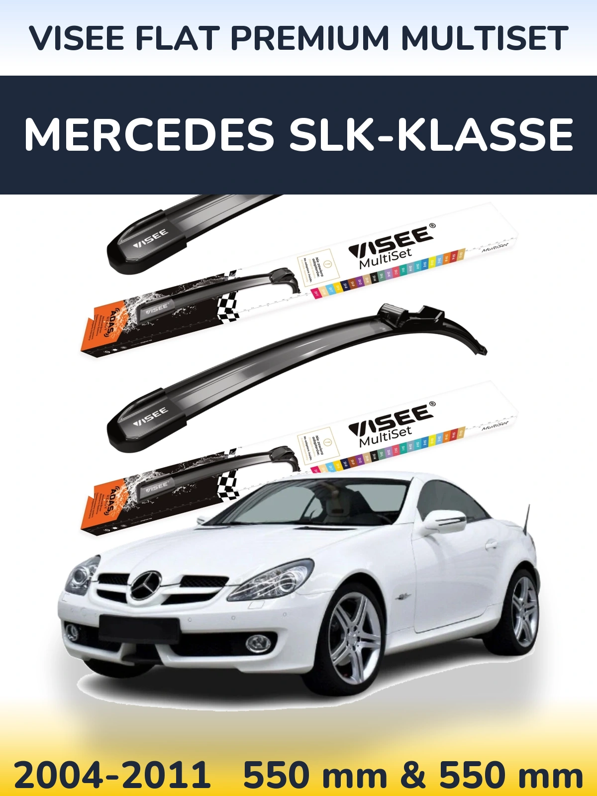 Torkarblad VISEE FLAT PREMIUM MultiSet för Mercedes SLK-Klasse