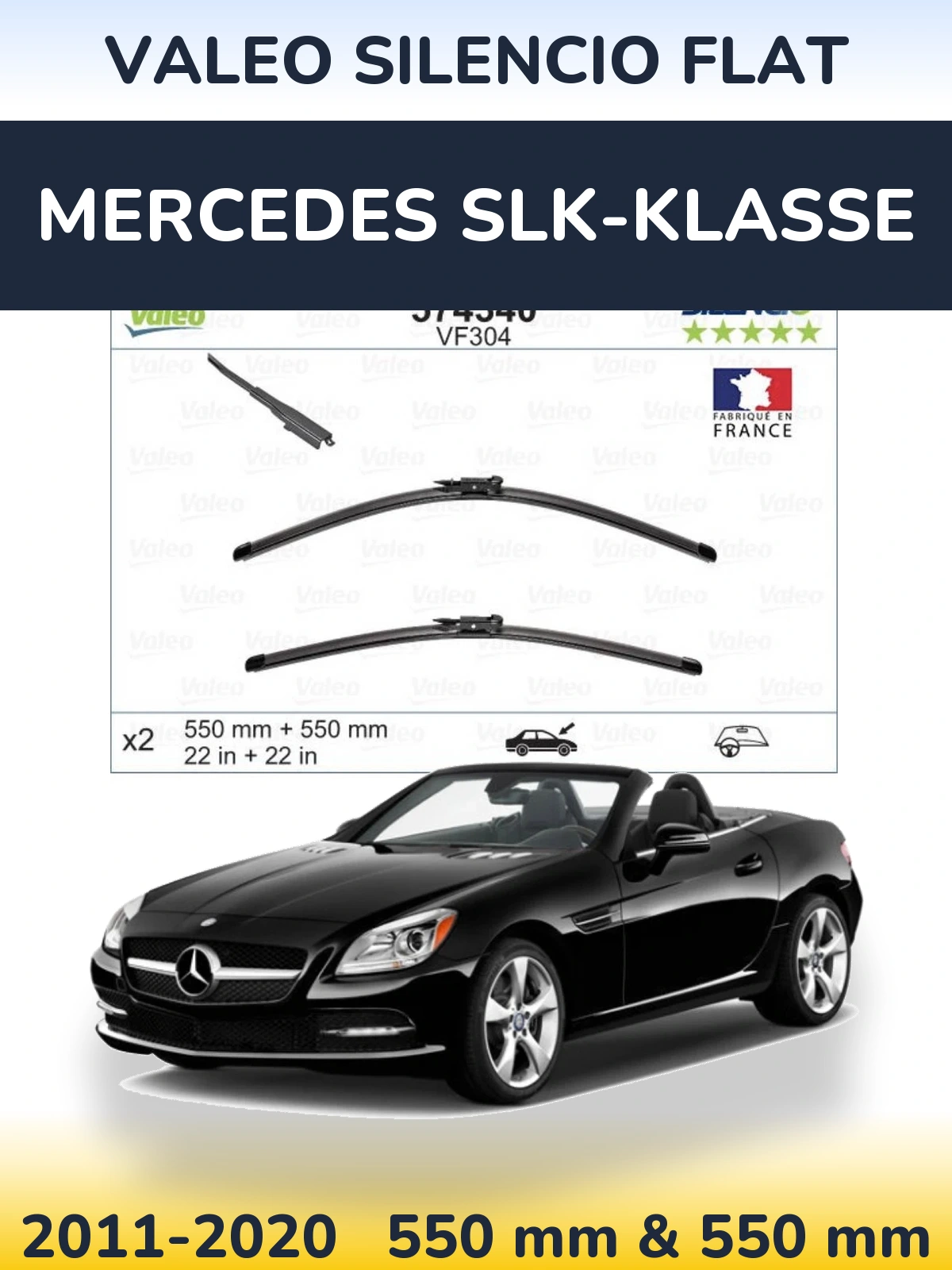 Torkarblad Valeo Silencio Flat för Mercedes SLK-Klasse