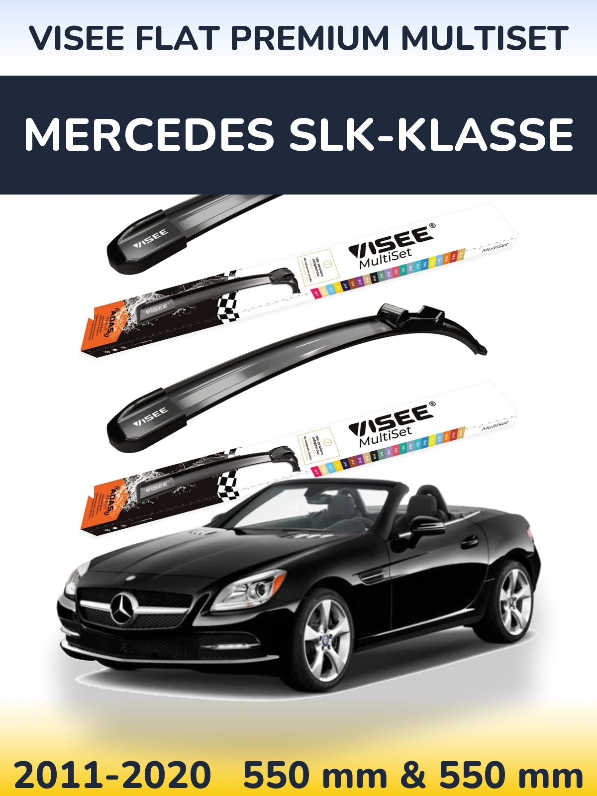 Torkarblad VISEE FLAT PREMIUM MultiSet för Mercedes SLK-Klasse