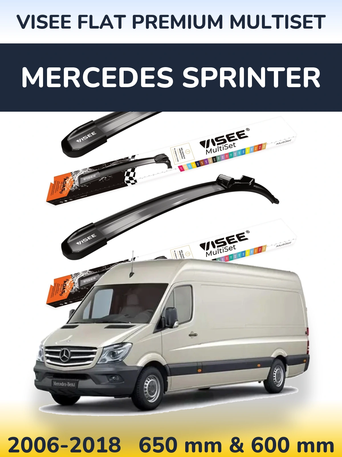 Torkarblad VISEE FLAT PREMIUM MultiSet för Mercedes Sprinter