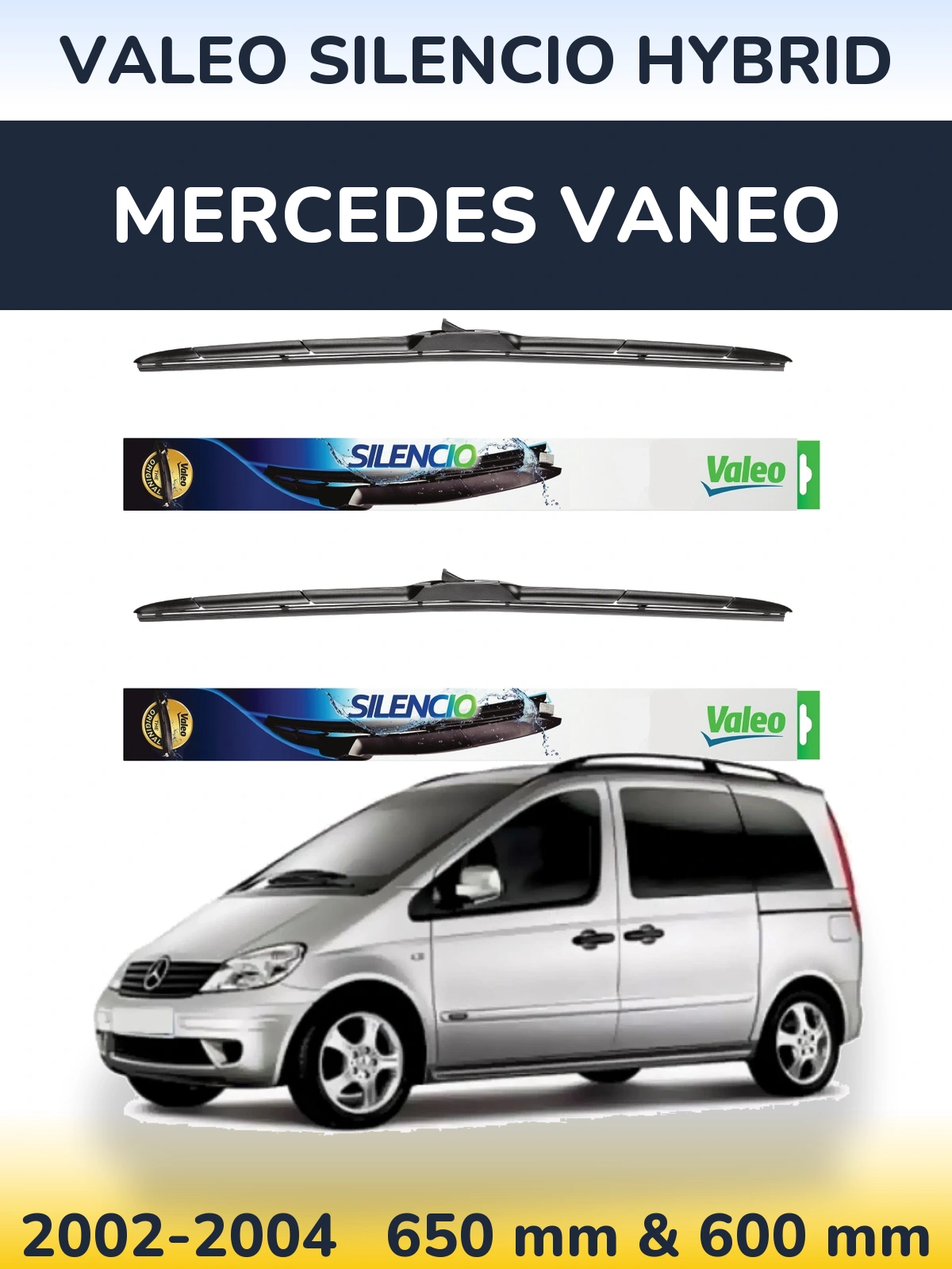 Torkarblad Valeo Silencio Hybrid för Mercedes Vaneo