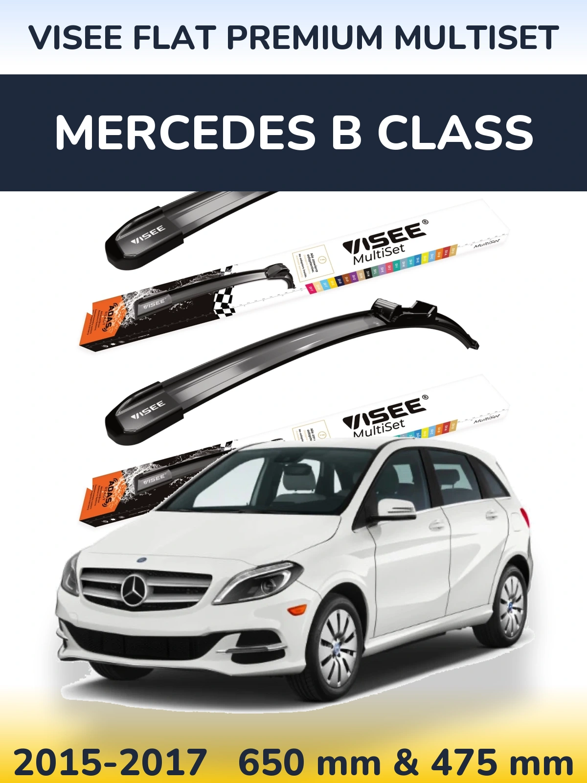 Torkarblad VISEE FLAT PREMIUM MultiSet för Mercedes B Class