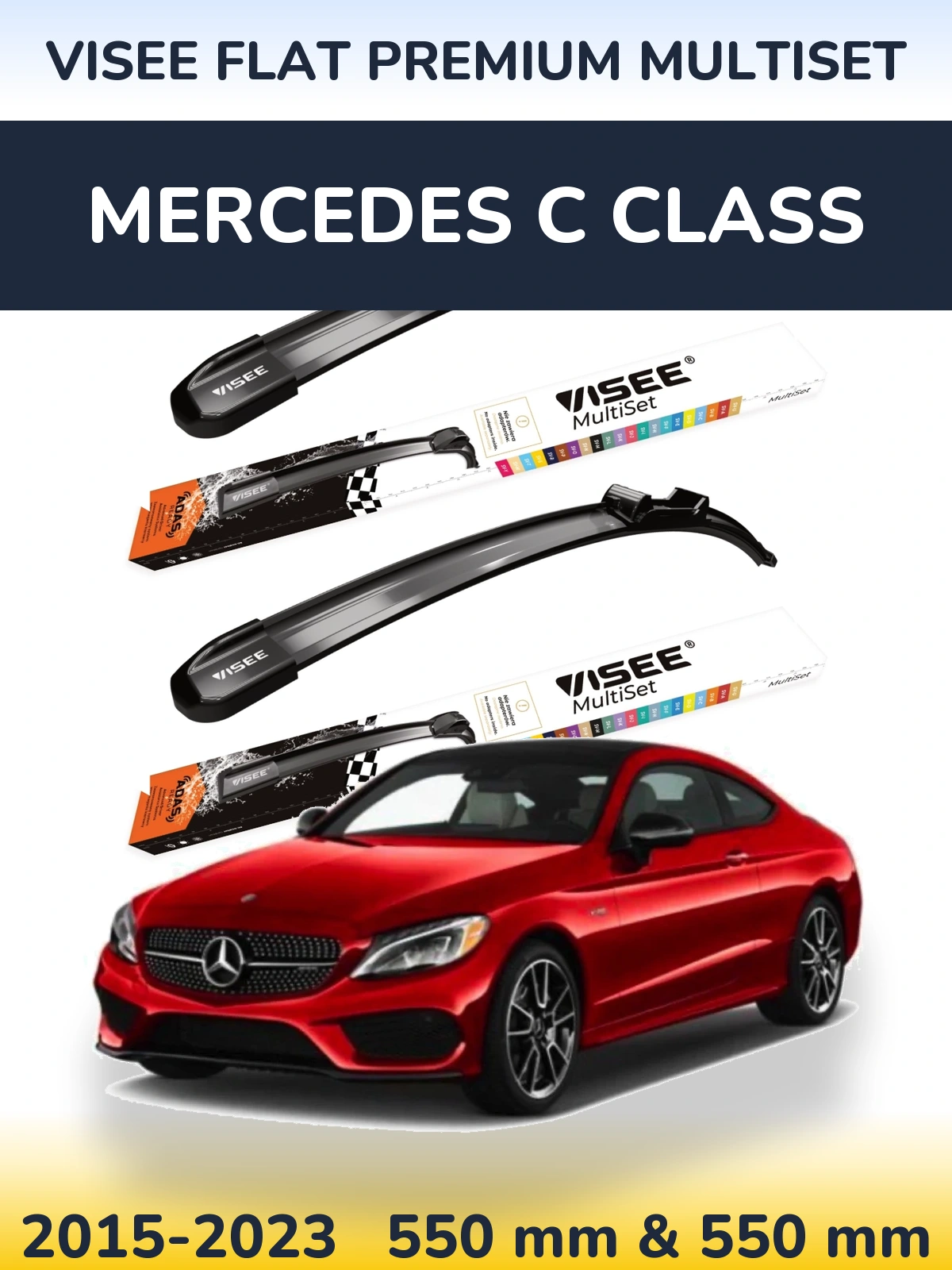 Torkarblad VISEE FLAT PREMIUM MultiSet för Mercedes C Class